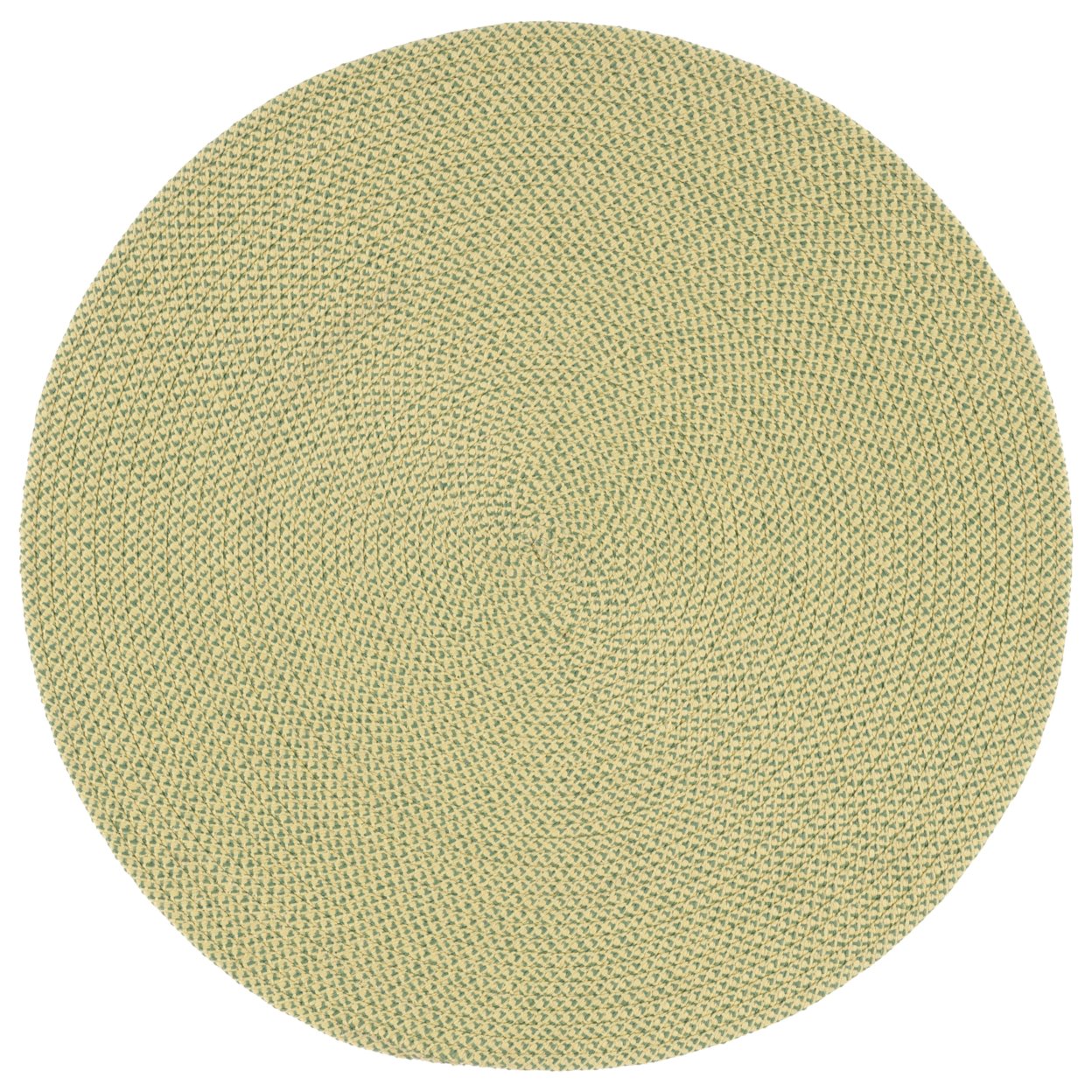 SAFAVIEH BRD403Y Braided Green - Ivory / Grey, 3' X 3' Round