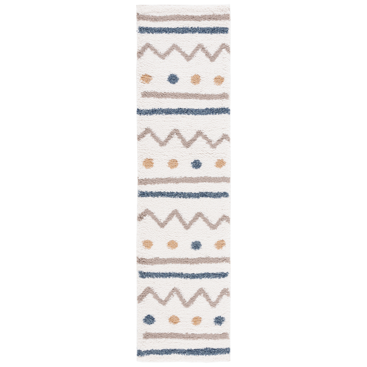Safavieh CLC106A Calico Shag Ivory / Taupe - Teal / Green, 2'-2 X 8' Runner