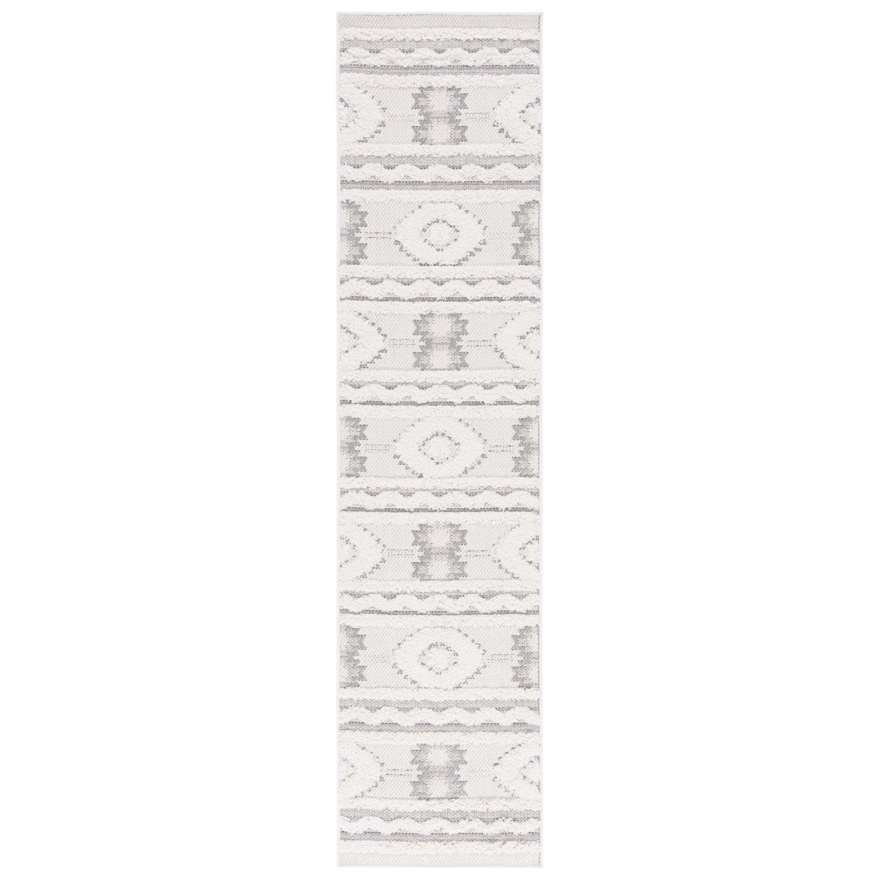Safavieh COT206A Cottage Ivory / Light Grey - Olive / Green, 2' X 8' Runner
