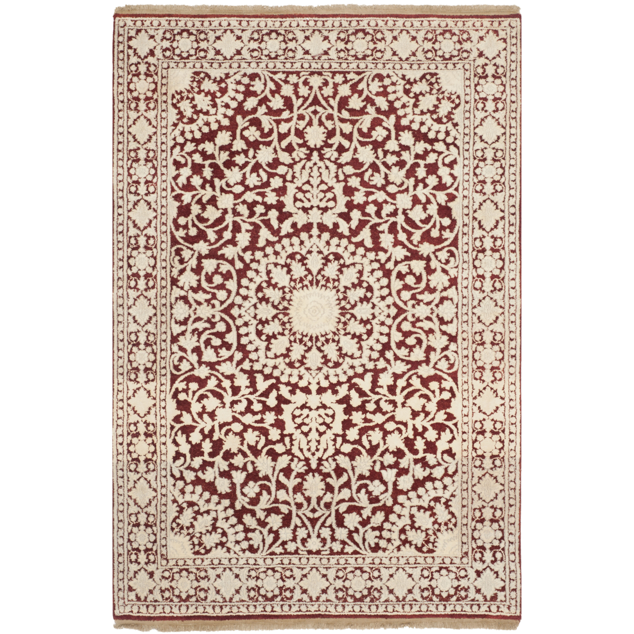 Safavieh GR601C Ganges River Red / Ivory - Charcoal / Ivory, 2' X 3' Accent