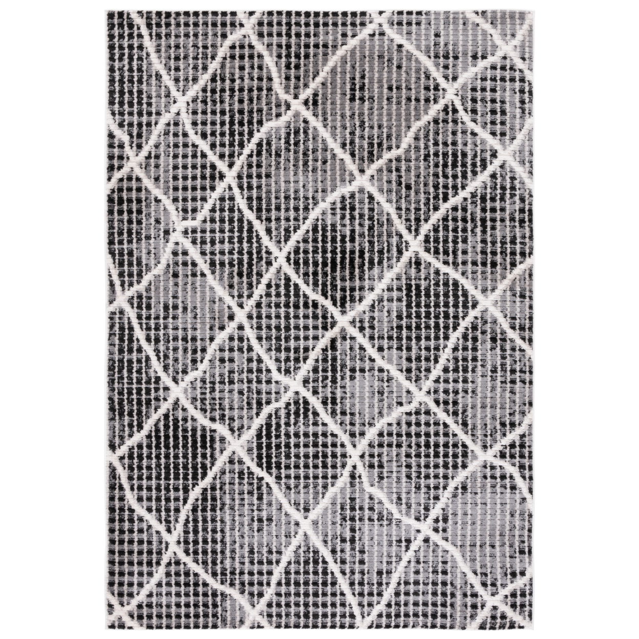 Safavieh MRK204H Marrakesh Charcoal / Ivory - Grey / Light Grey, 6'-7 X 6'-7 Square