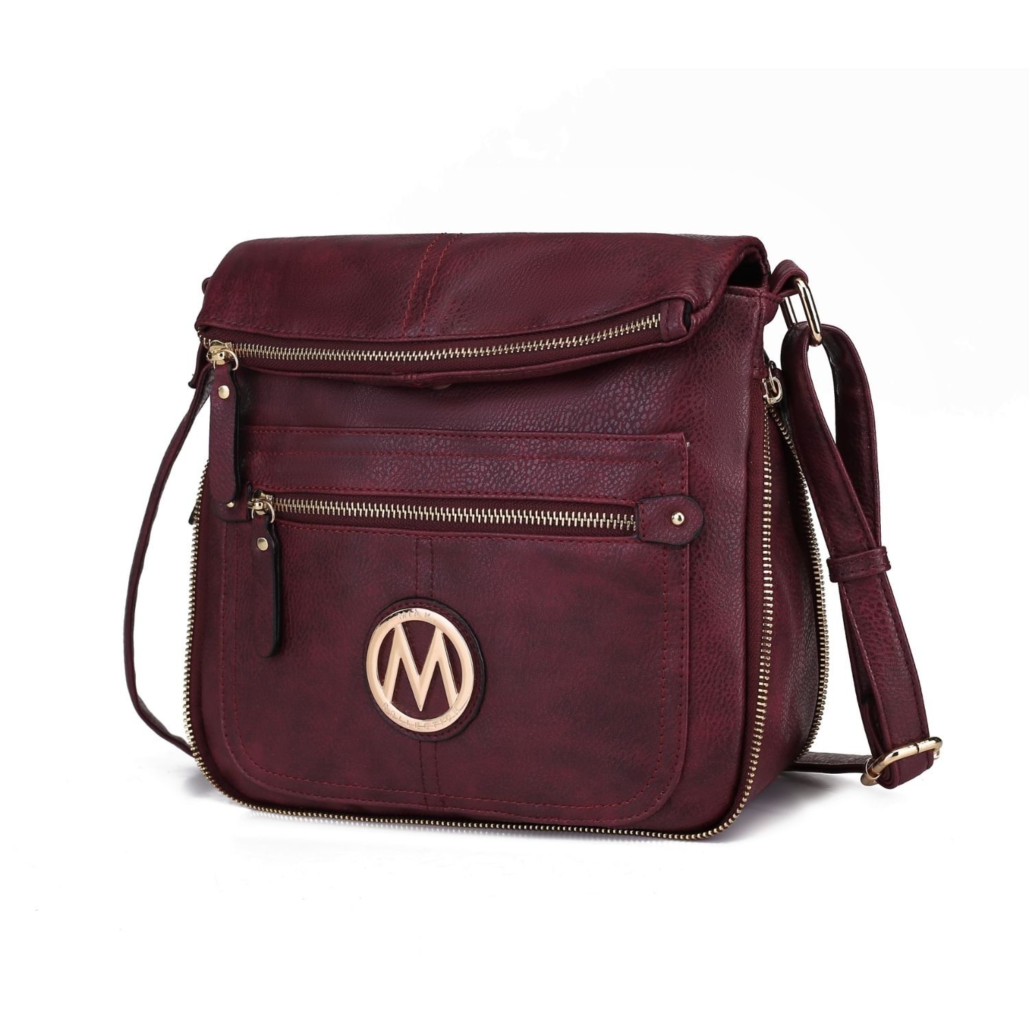 MKF Collection Luciana Crossbody Handbag By Mia K. - Burgundy