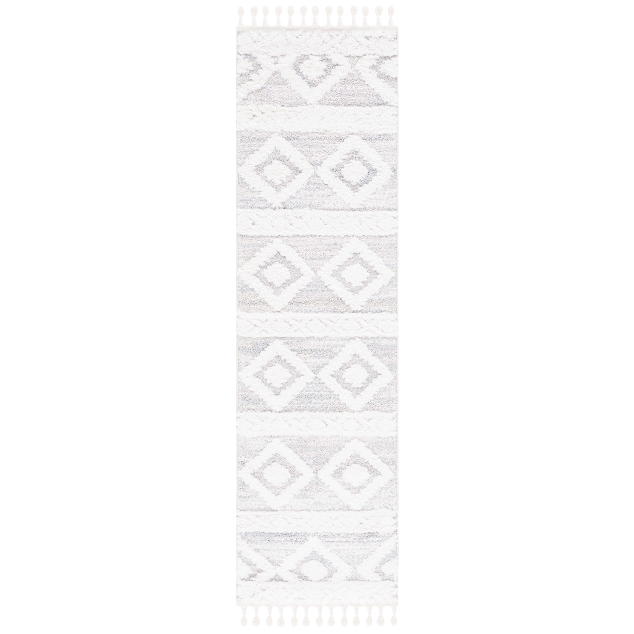 SAFAVIEH MTS640A Moroccan Tassel Shag Ivory / Beige - Beige, 6'-7 X 6'-7 Square