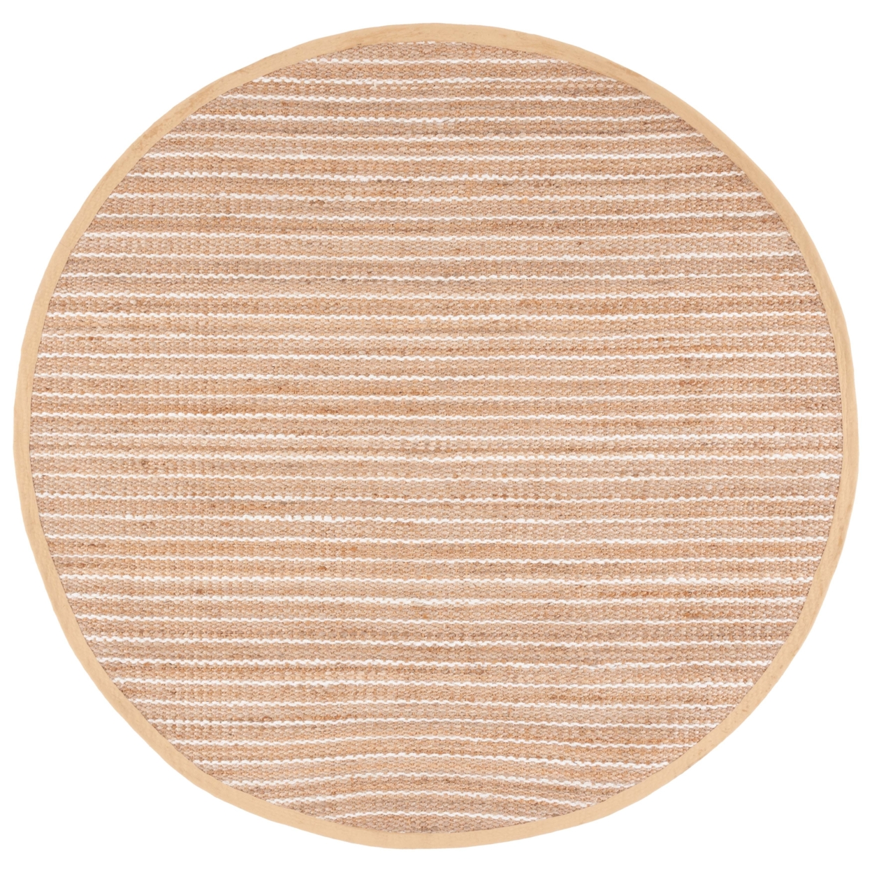 Safavieh NF735A Natural Fiber Natural / Ivory - Rust / Ivory, 7' X 7' Round