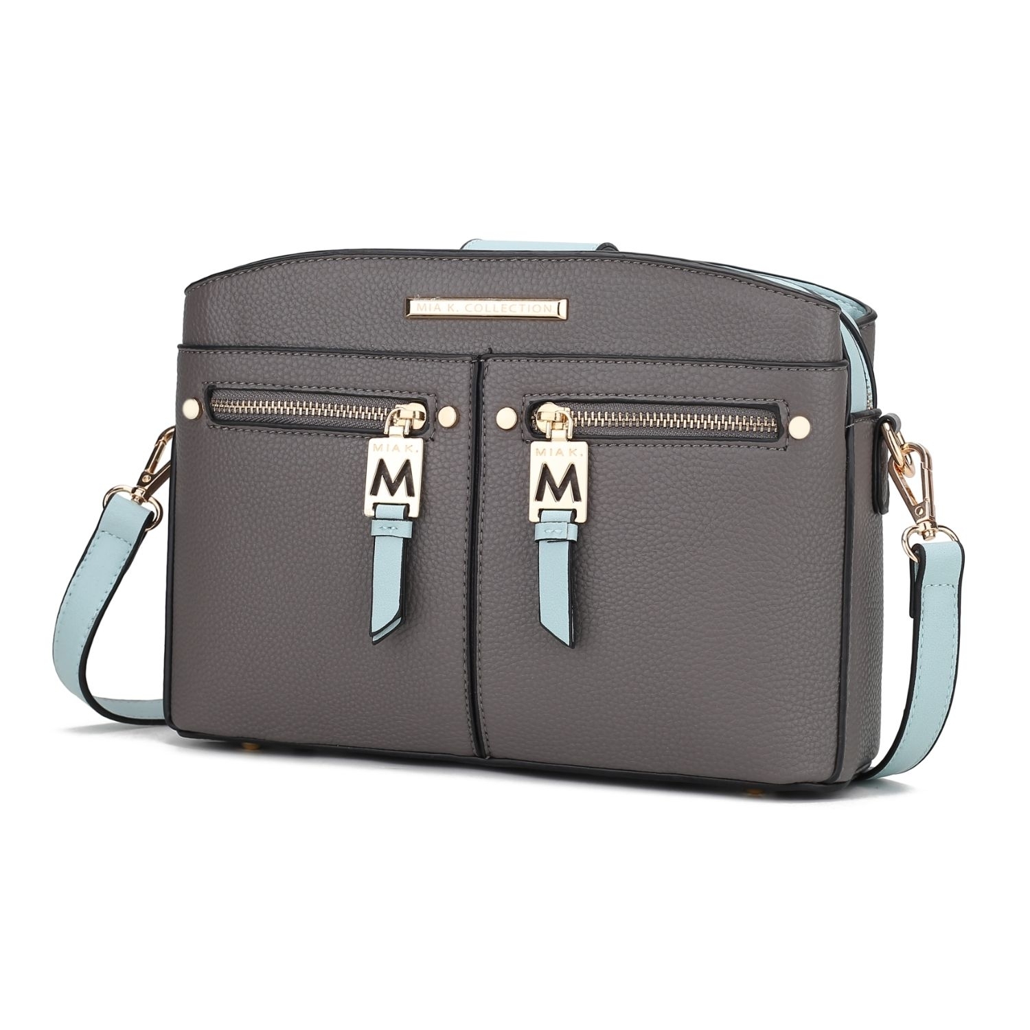 MKF Collection Zoely Crossbody Handbag By Mia K - Charcoal-Light Blue