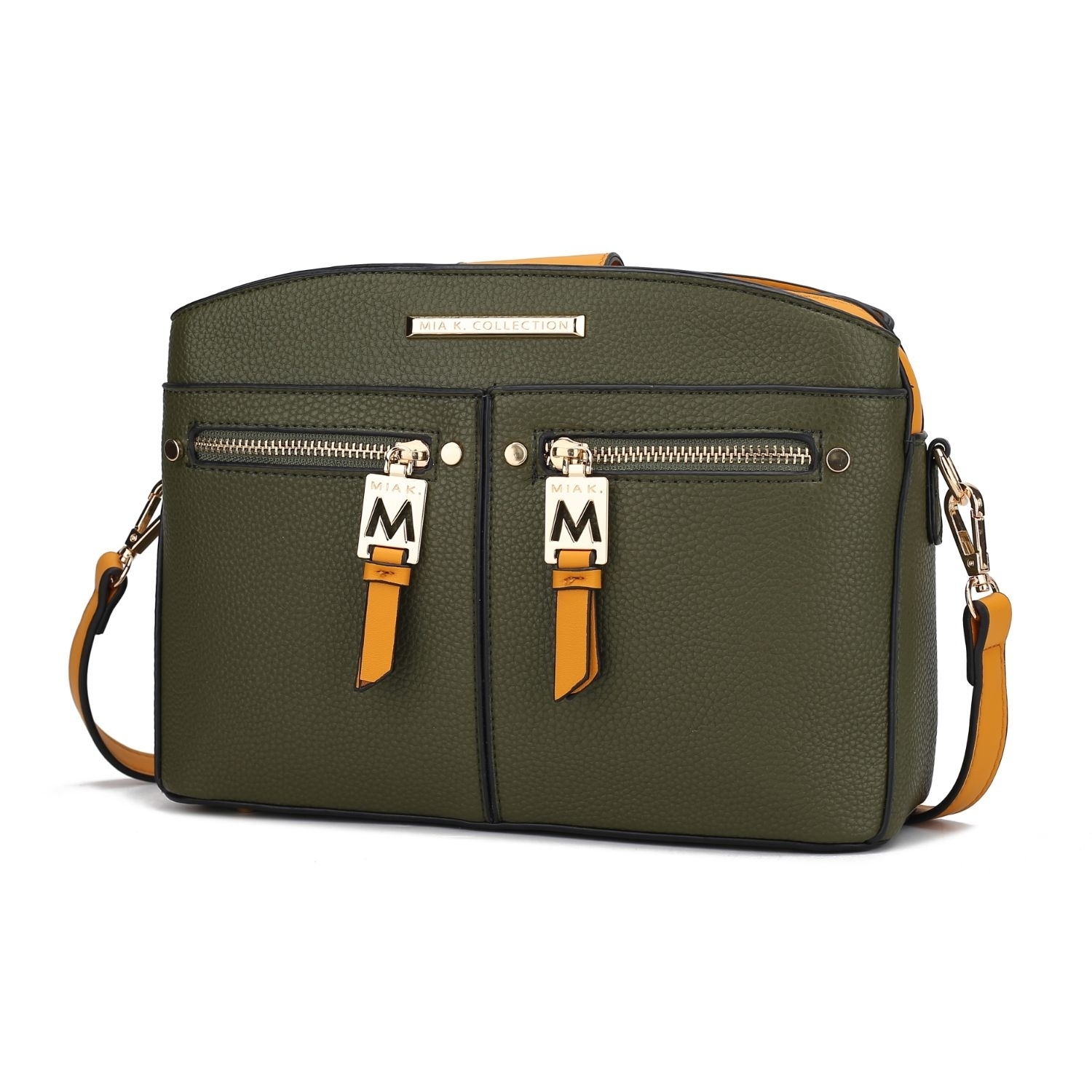 MKF Collection Zoely Crossbody Handbag By Mia K - Olive-Mustard