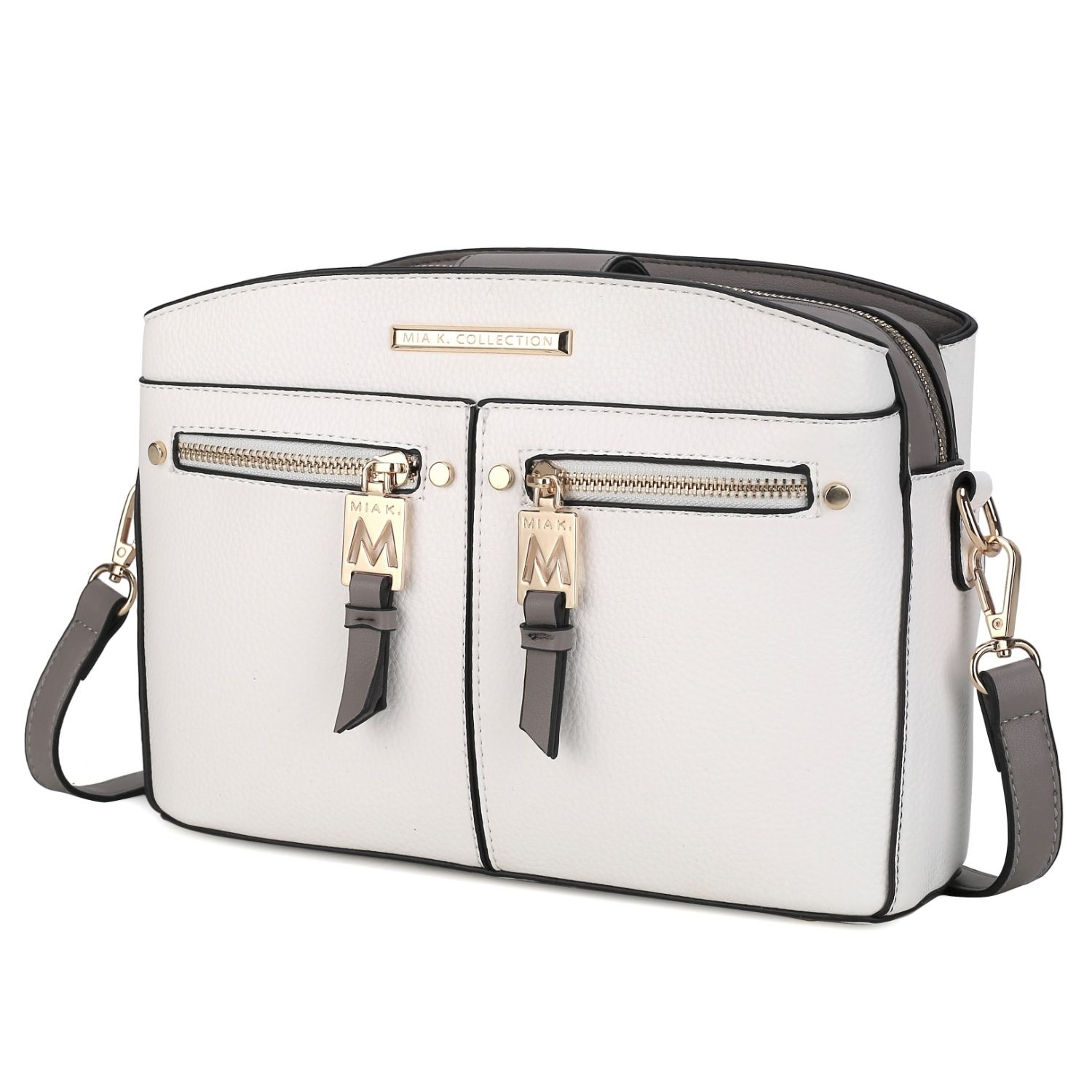 MKF Collection Zoely Crossbody Handbag By Mia K - White-Charcoal