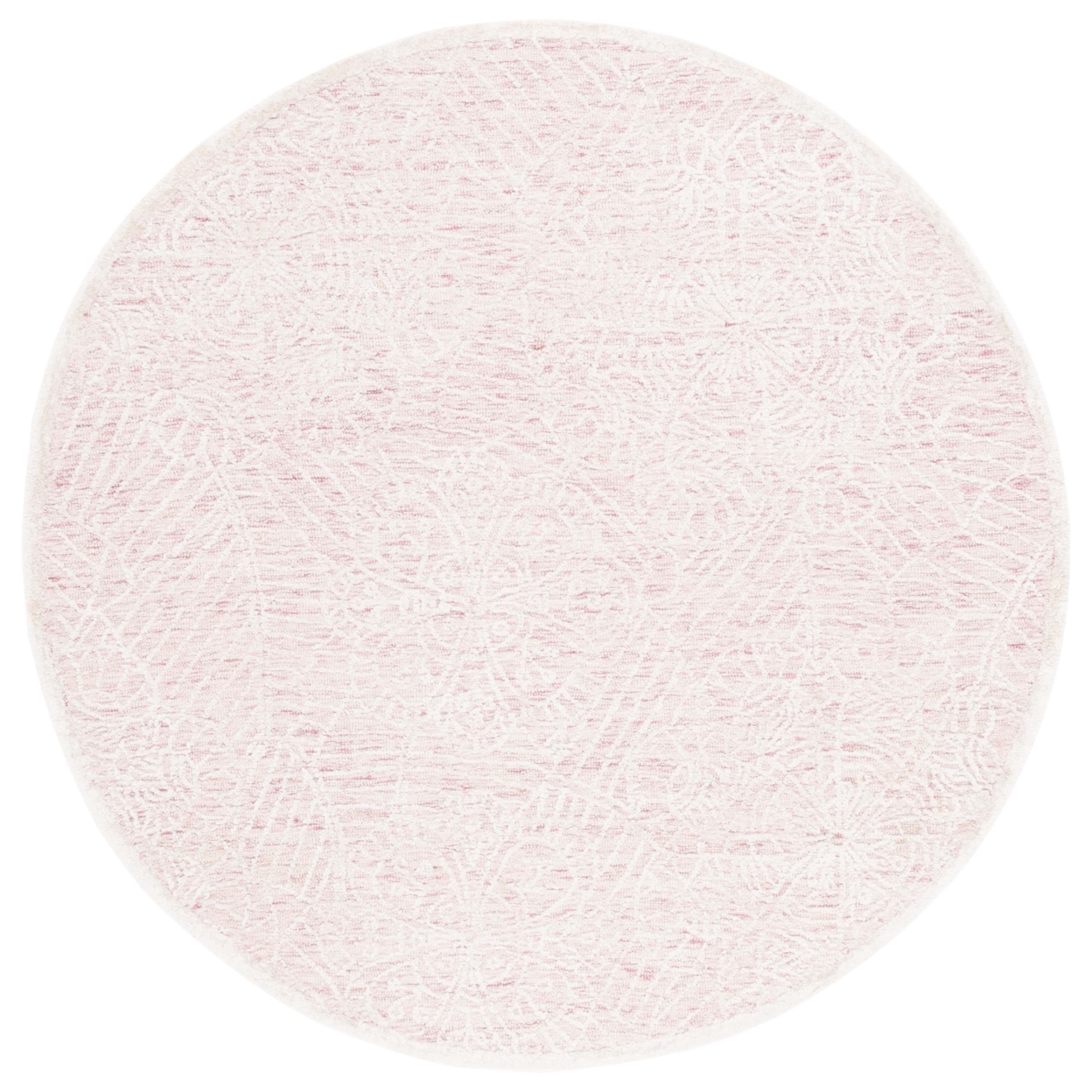 Safavieh PRE304U Precious Pink / Ivory - Charcoal / Ivory, 6' X 6' Round