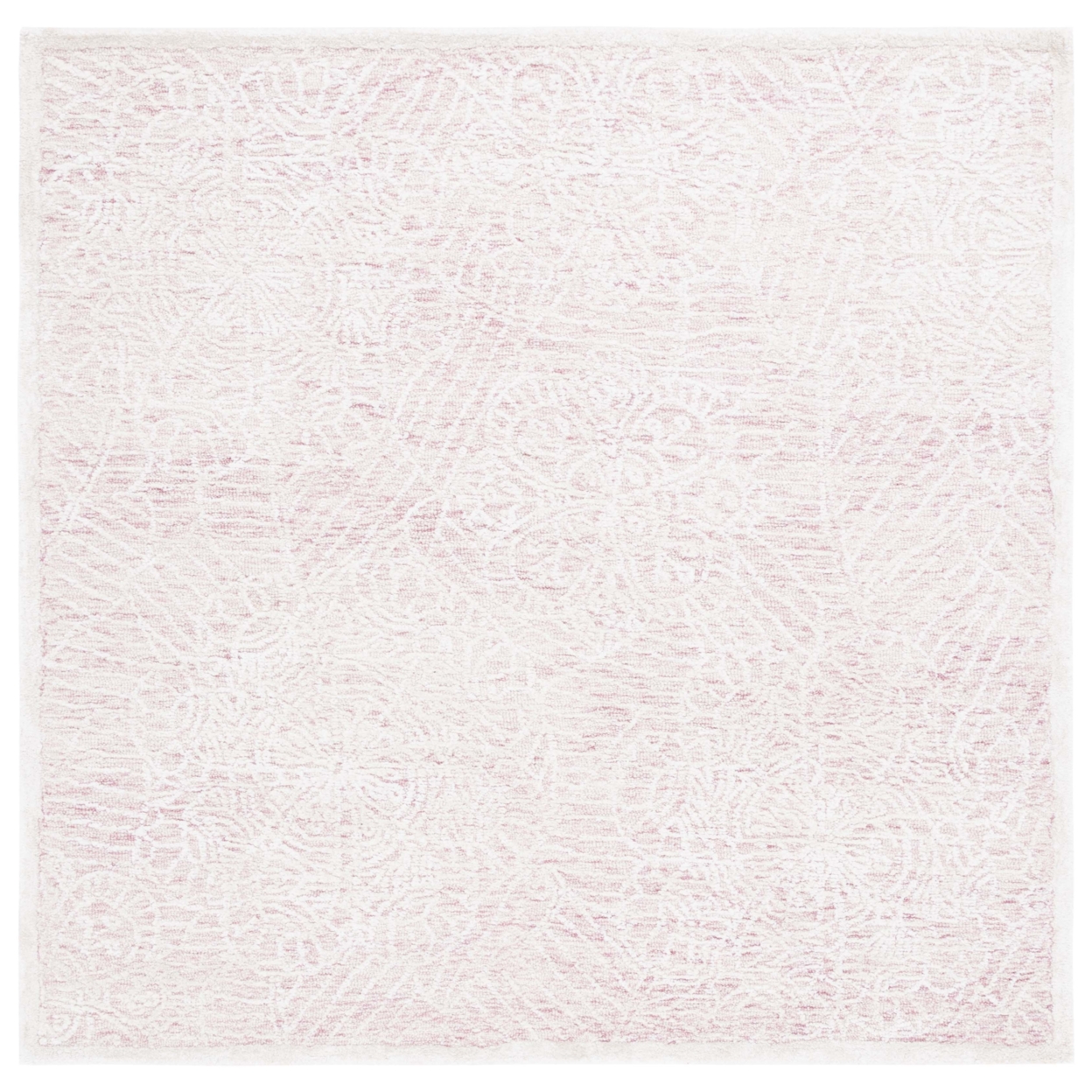Safavieh PRE304U Precious Pink / Ivory - Charcoal / Ivory, 6' X 6' Square