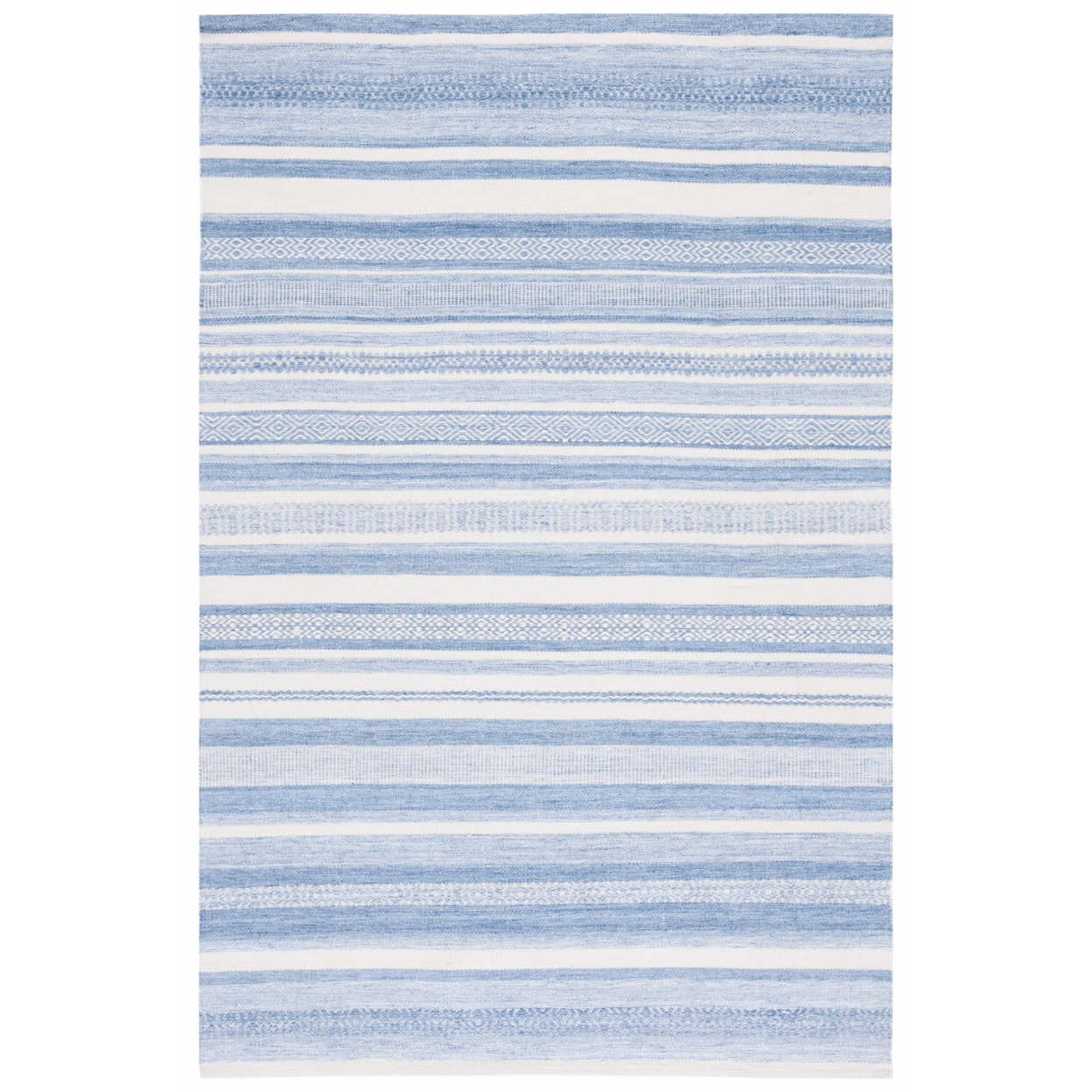 Safavieh STK425M Striped Kilim Blue / Ivory - Grey / Multi, 4' X 6' Rectangle