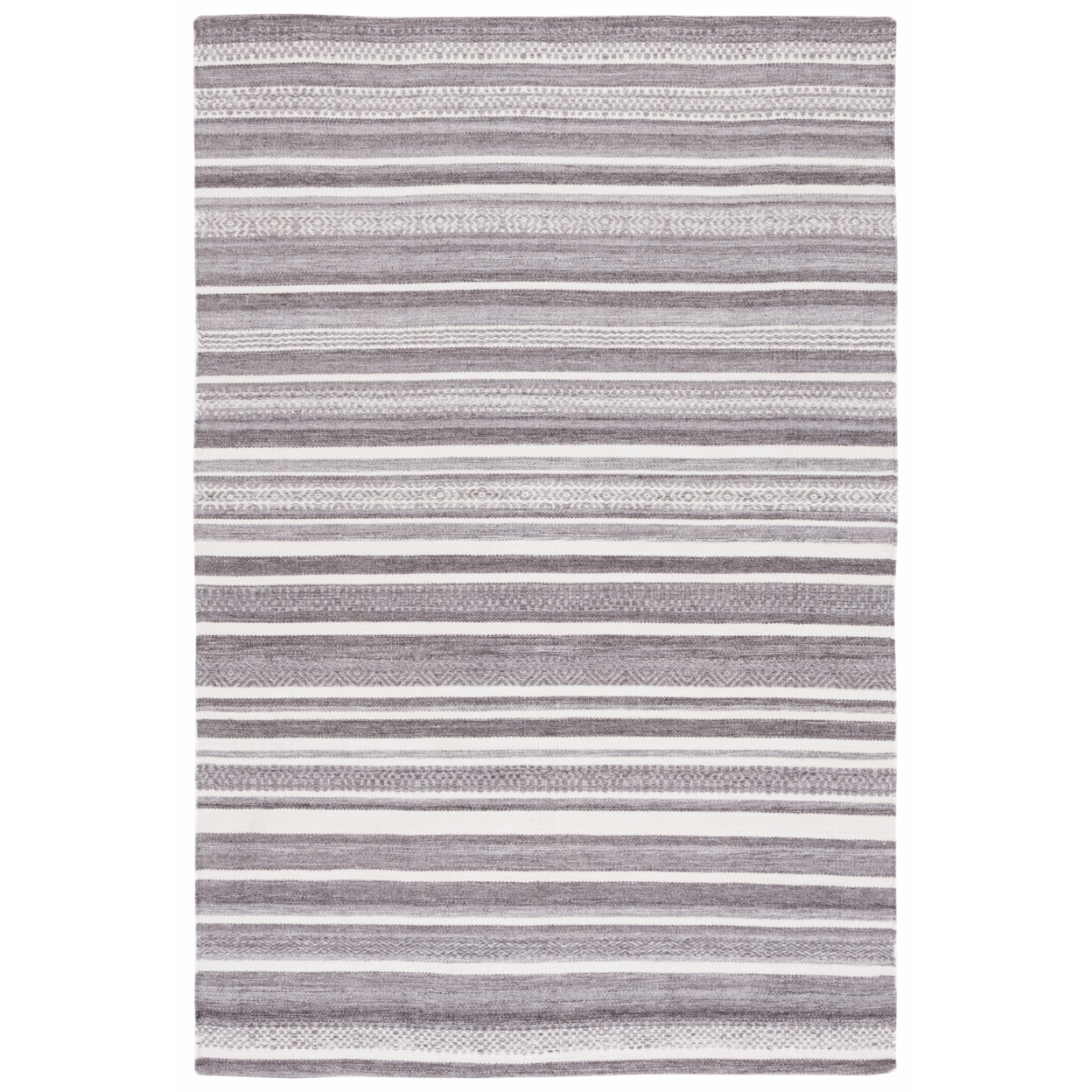 Safavieh STK427F Striped Kilim Grey / Ivory - Grey / Navy, 8' X 10' Rectangle