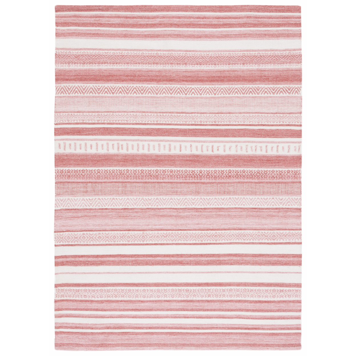 Safavieh STK430U Striped Kilim Pink / Ivory - Grey / Light Grey, 5' X 8' Rectangle