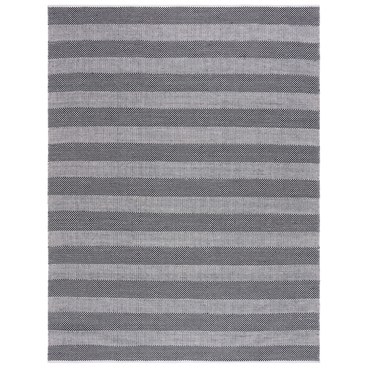 Safavieh STK802Z Striped Kilim Ivory / Black - Grey / Light Grey, 8' X 10' Rectangle