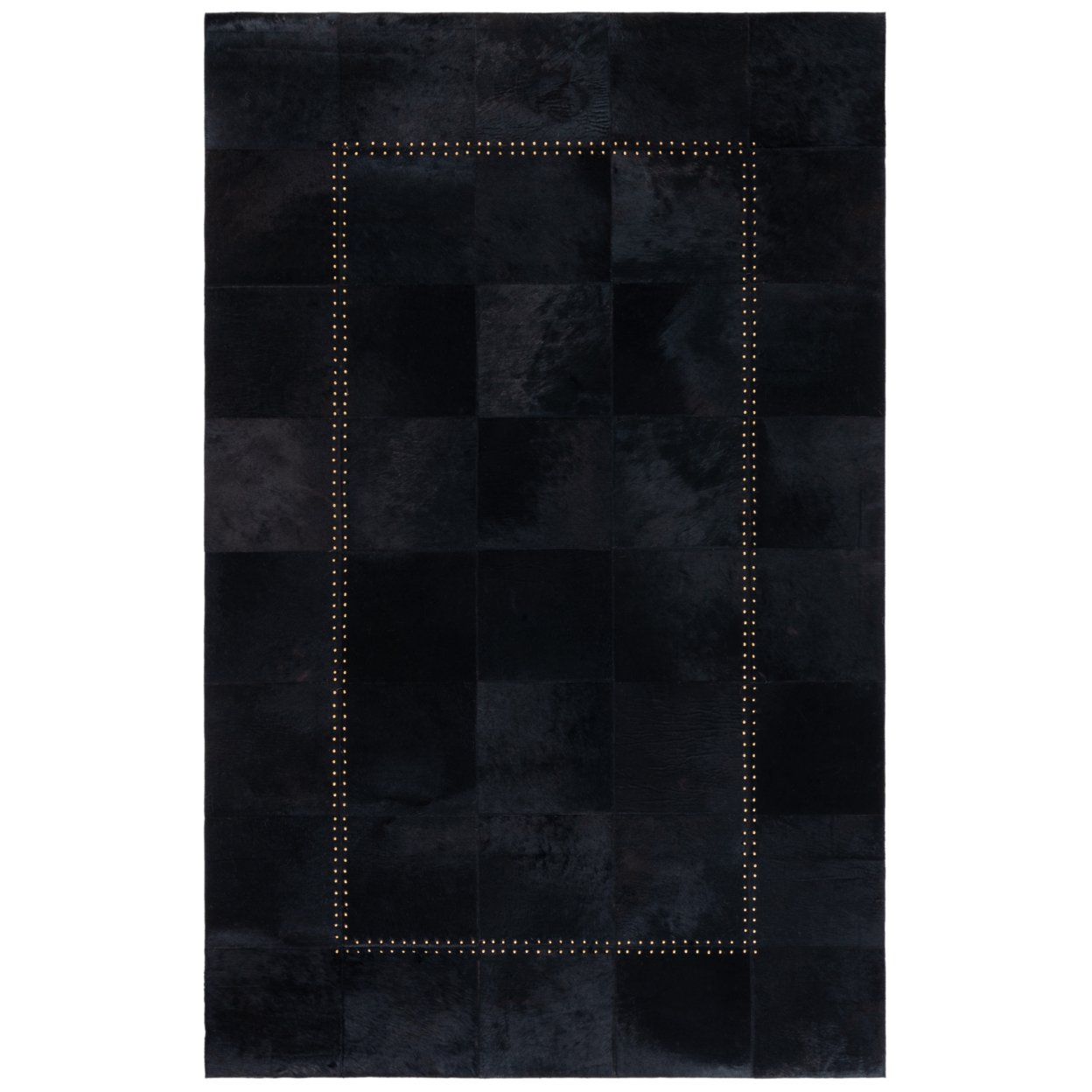 Safavieh STL822Z Studio Leather Black - Grey / Beige Blue, 4' X 6' Rectangle