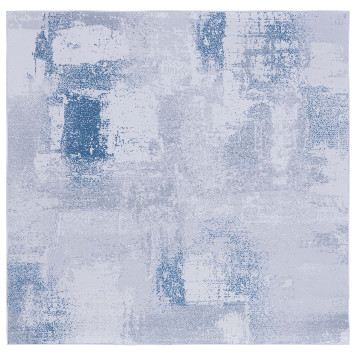 Safavieh TAC814F Tacoma Grey / Blue - Ivory / Dark Grey, 6' X 6' Square