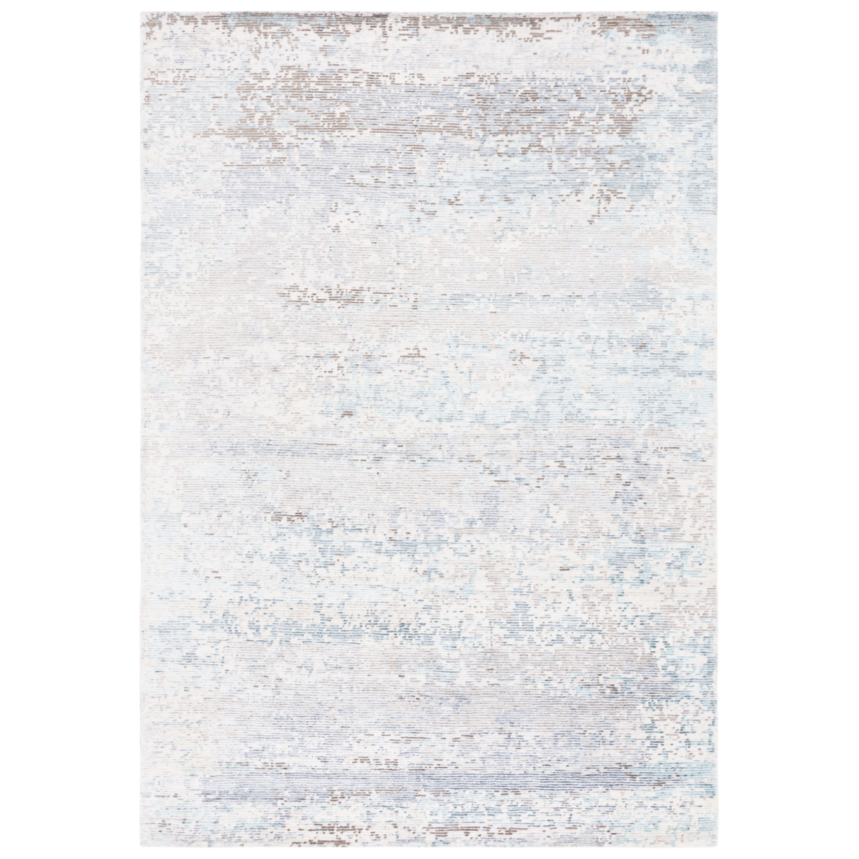 SAFAVIEH TFN211A Tiffany Silver / Blue - Ivory / Grey, 6' X 9' Rectangle