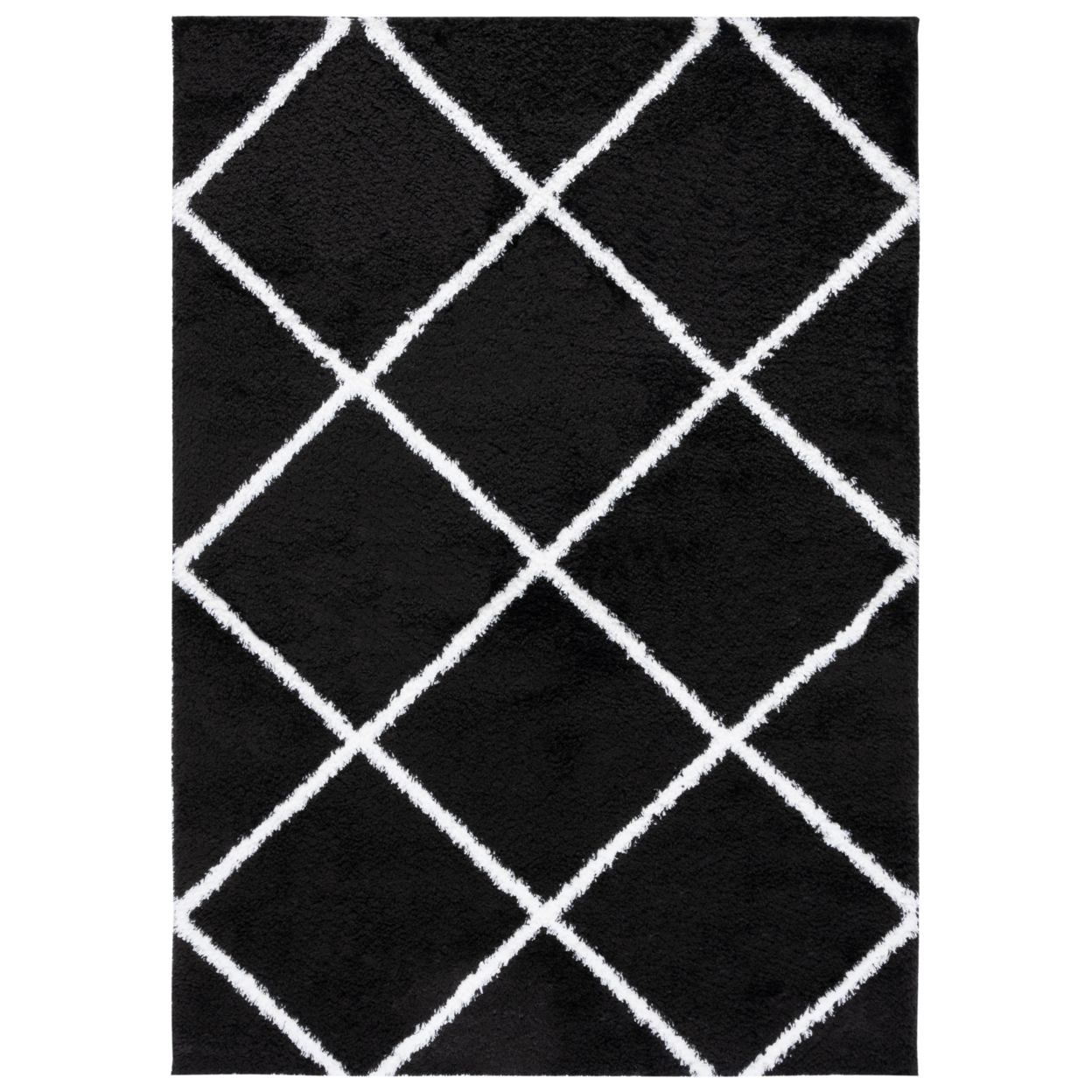 Safavieh THO676Z Tahoe Shag Black / White - Beige / Grey, 5' X 7' Rectangle