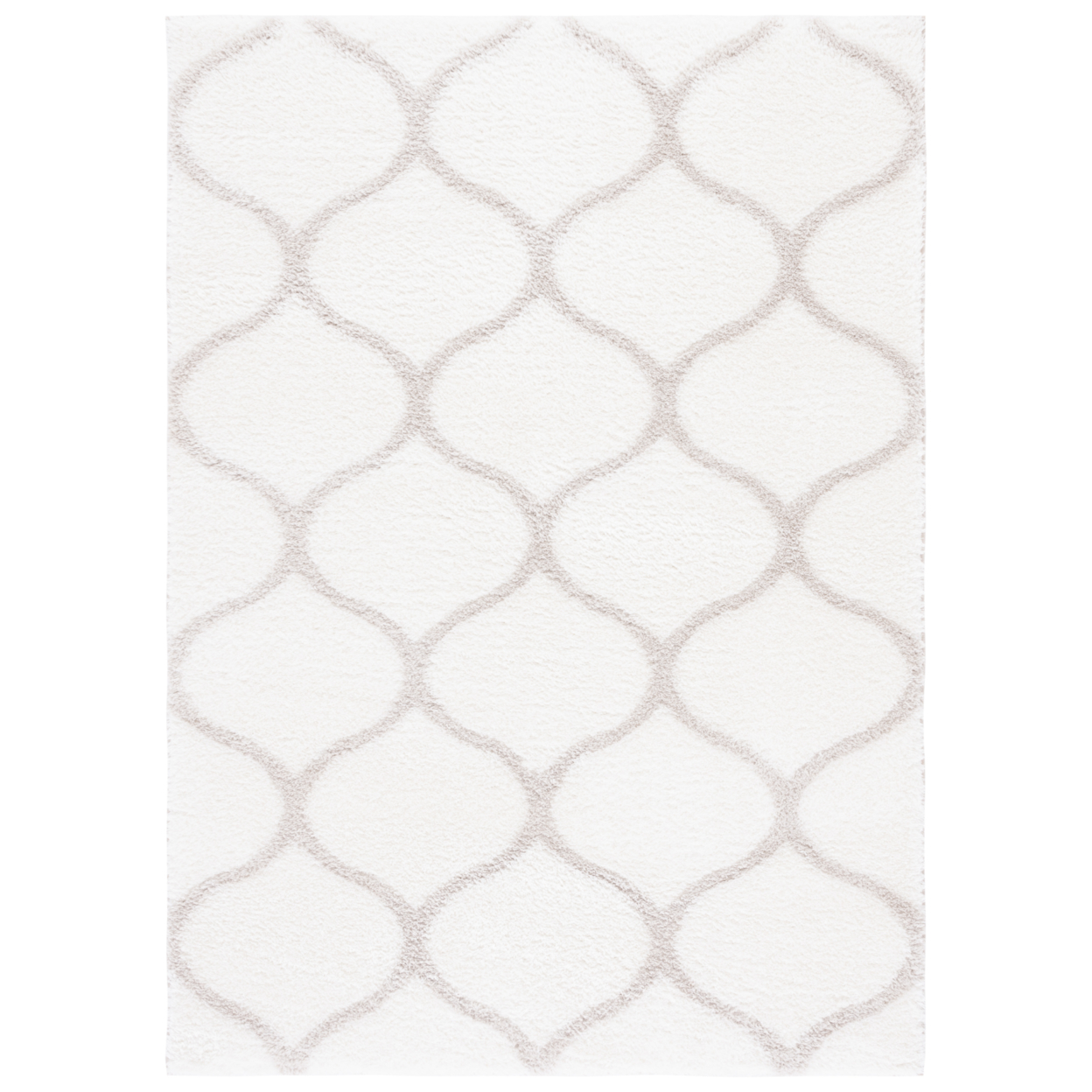 Safavieh THO677A Tahoe Shag White / Silver - Gold / Ivory, 8' X 10' Rectangle