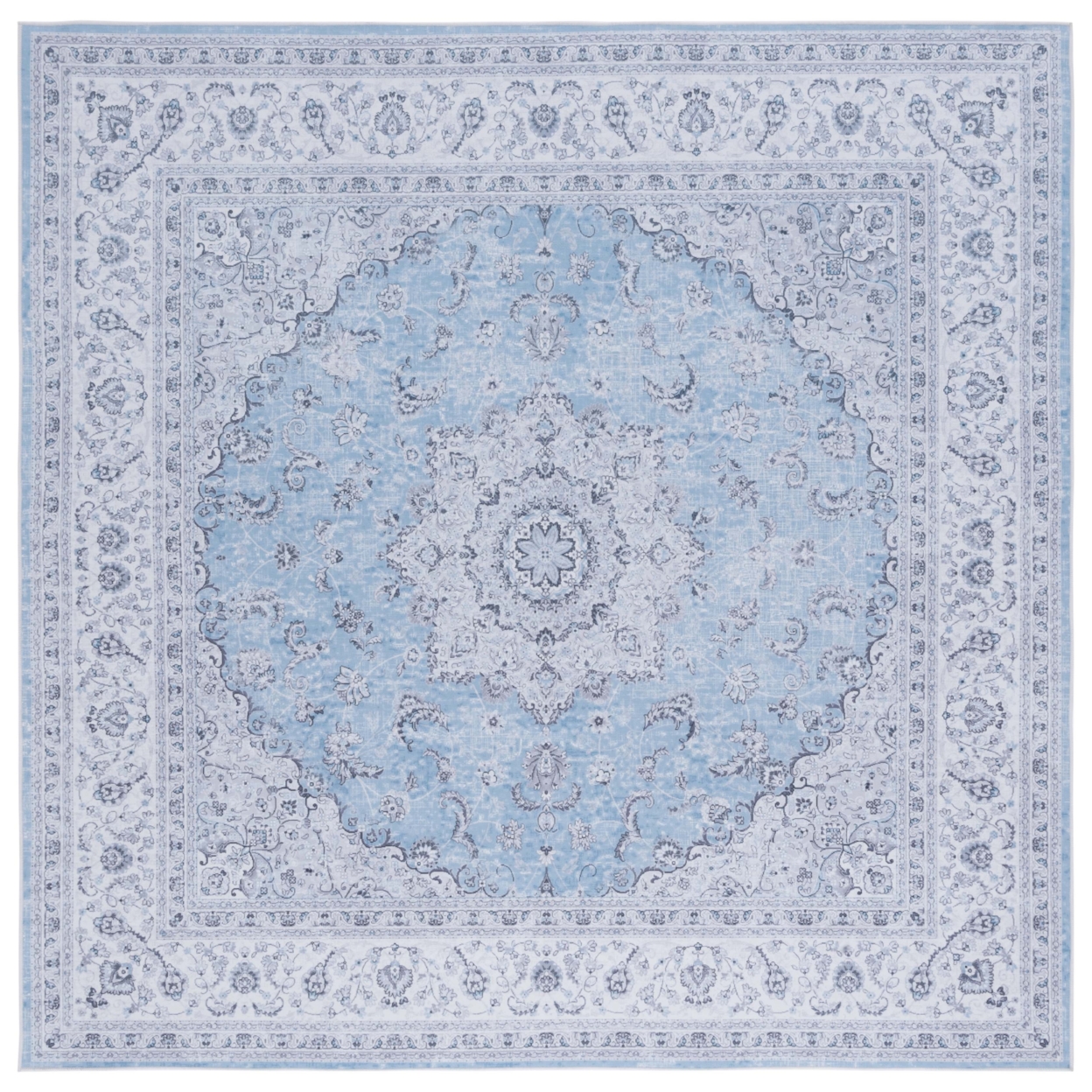 Safavieh TSN187M Tucson Blue / Grey - Ivory, 6' X 6' Square