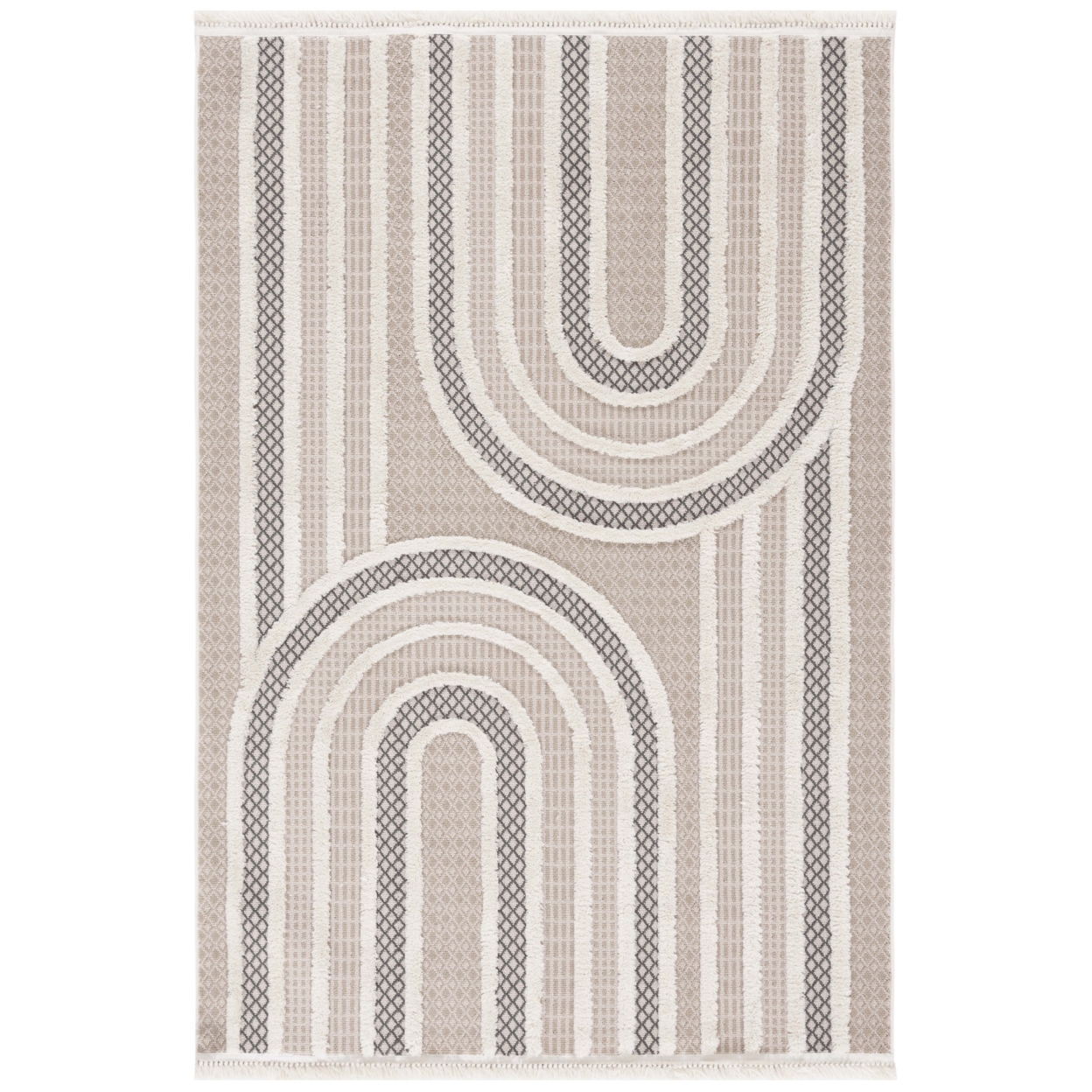 Safavieh URB210B Urban Beige / Ivory - Ivory / Grey, 5'-3 X 7'-6 Rectangle