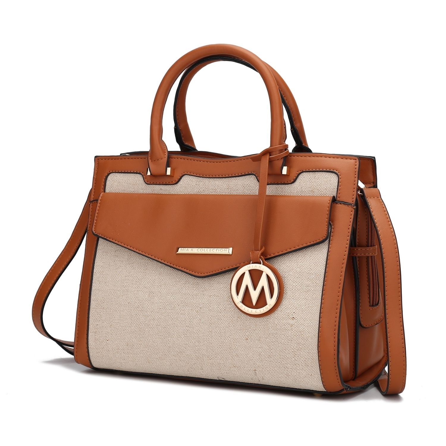MKF Collection Alyssa Satchel Handbag By Mia K. - Cognac Combo