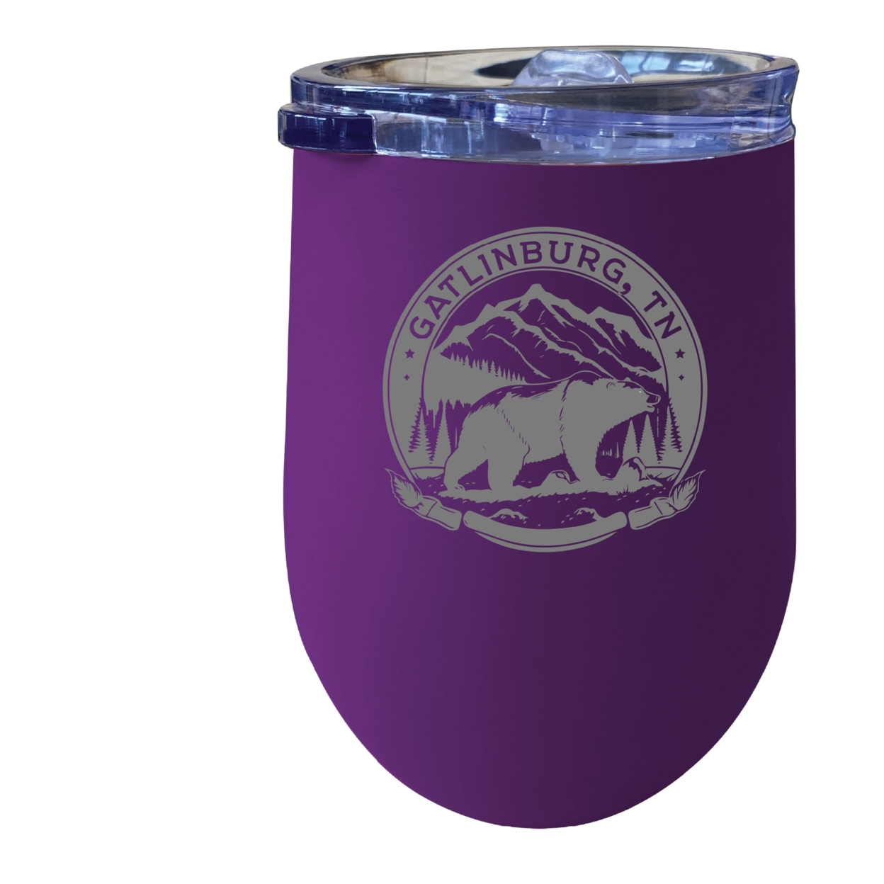 Gatlinburg Tennessee Laser Etched Souvenir 12 Oz Insulated Wine Stainless Steel Tumbler - Coral