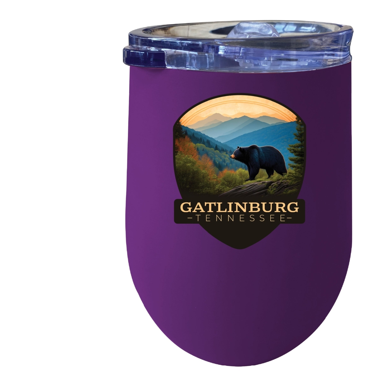 Gatlinburg Tennessee Souvenir 12 Oz Insulated Wine Stainless Steel Tumbler - Purple, A
