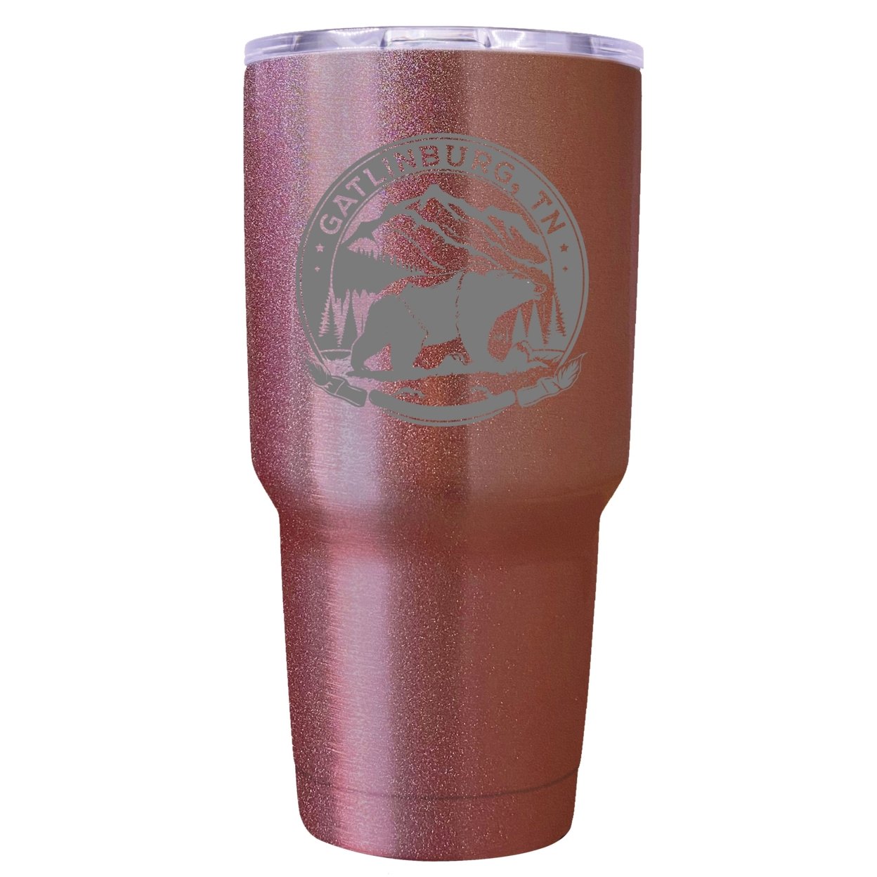 Gatlinburg Tennessee Laser Etched Souvenir 24 Oz Insulated Stainless Steel Tumbler - Rose Gold
