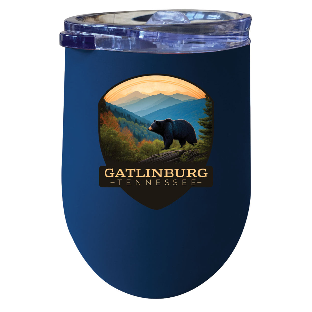 Gatlinburg Tennessee Souvenir 12 Oz Insulated Wine Stainless Steel Tumbler - Navy, A