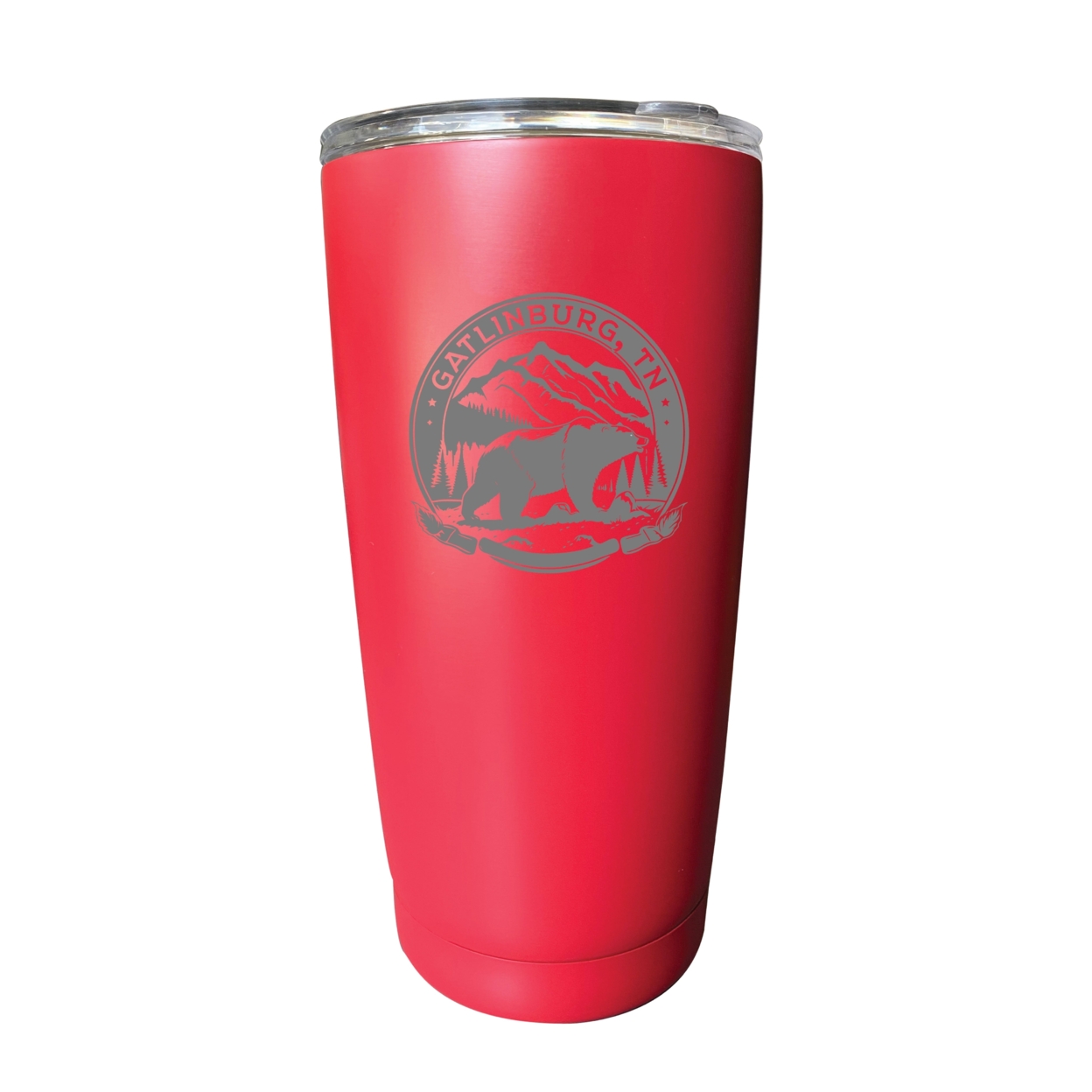 Gatlinburg Tennessee Laser Etched Souvenir 16 Oz Stainless Steel Insulated Tumbler - Red
