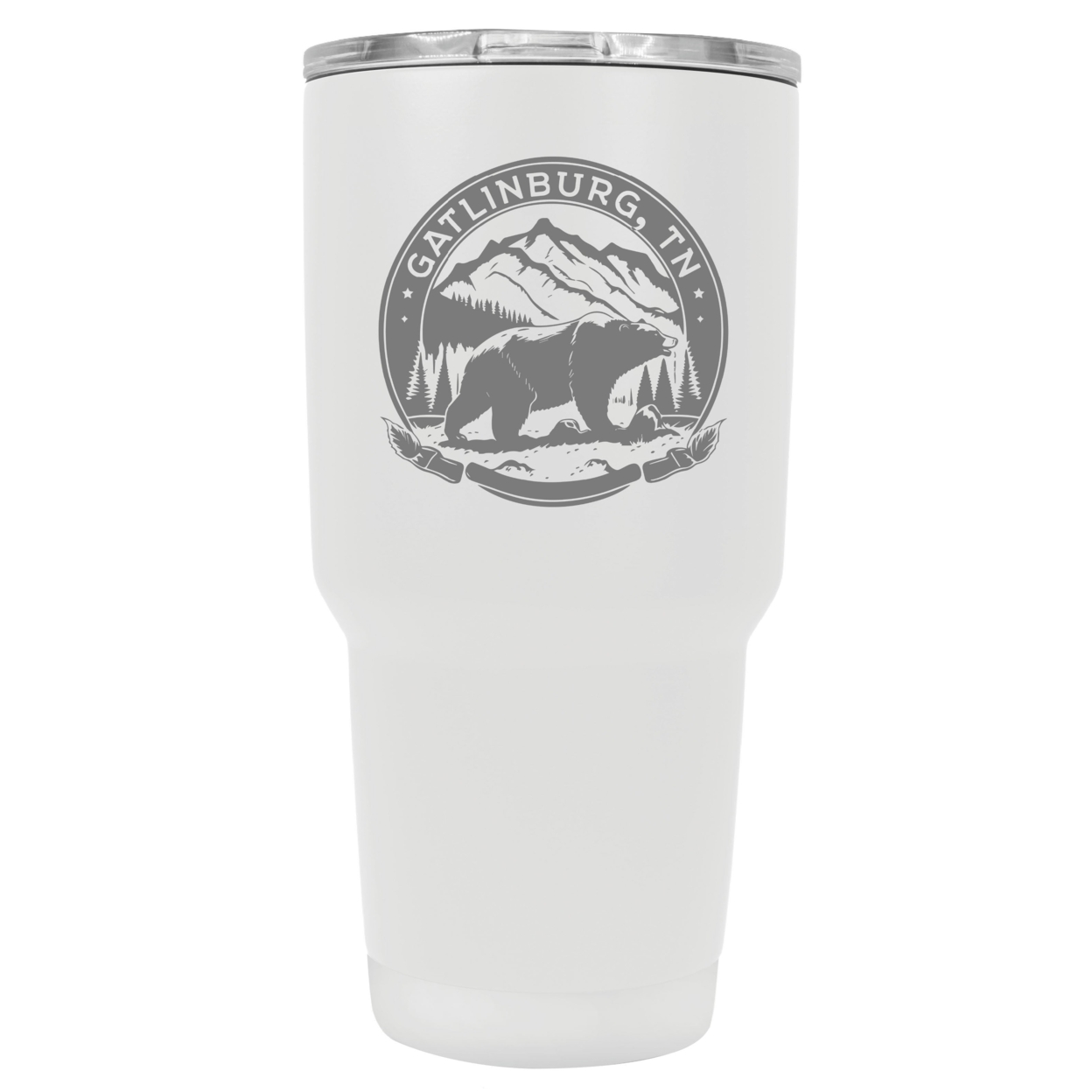 Gatlinburg Tennessee Laser Etched Souvenir 24 Oz Insulated Stainless Steel Tumbler - White