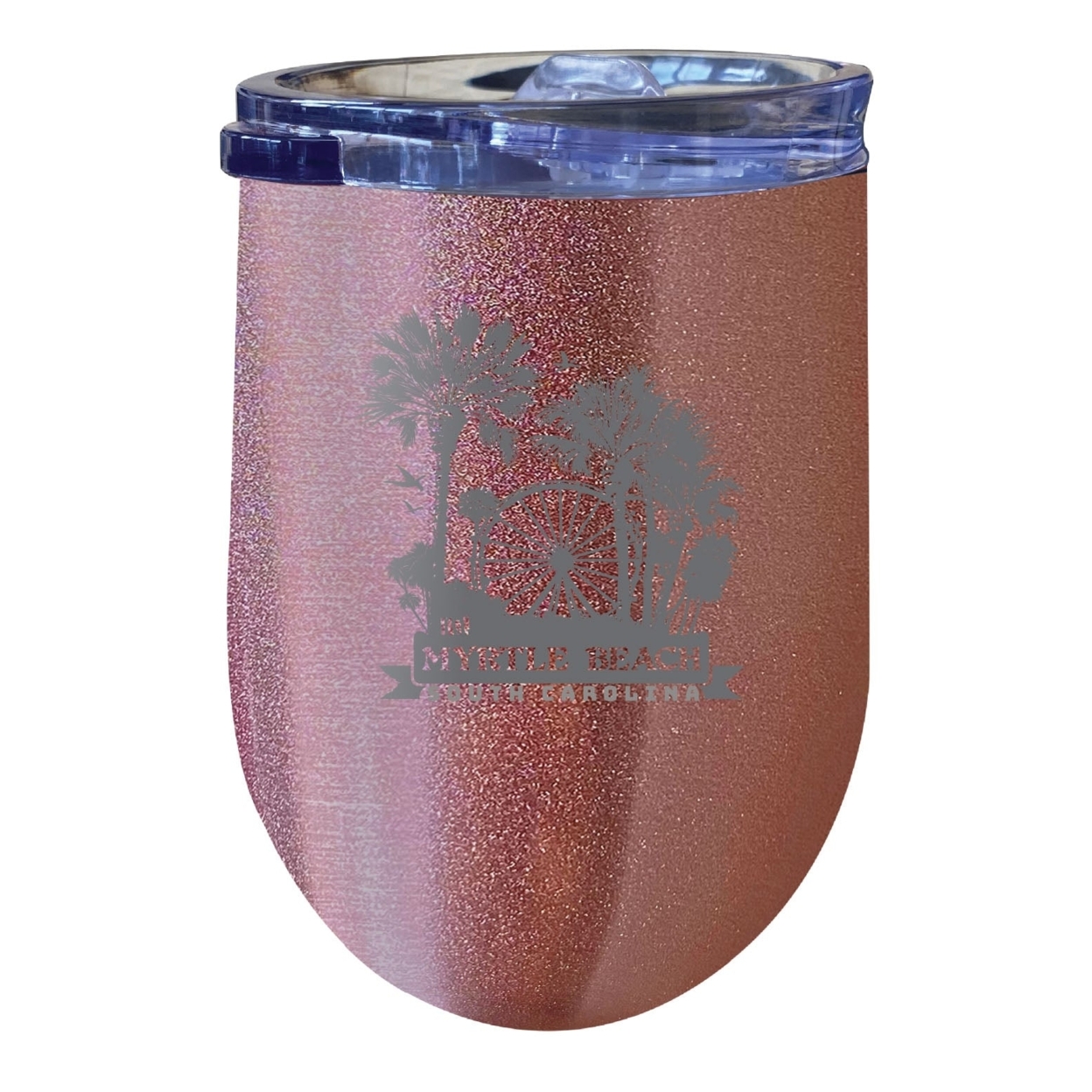 Myrtle Beach South Carolina Laser Etched Souvenir 12 Oz Insulated Wine Stainless Steel Tumbler - Gold
