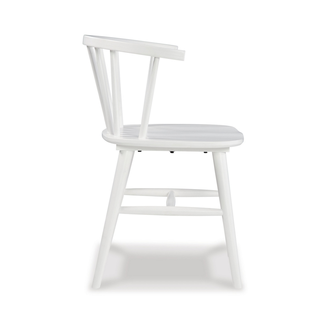 22 Inch Set Of 2 Dining Chairs, Spindle Backrest, Matte White Wood Design- Saltoro Sherpi