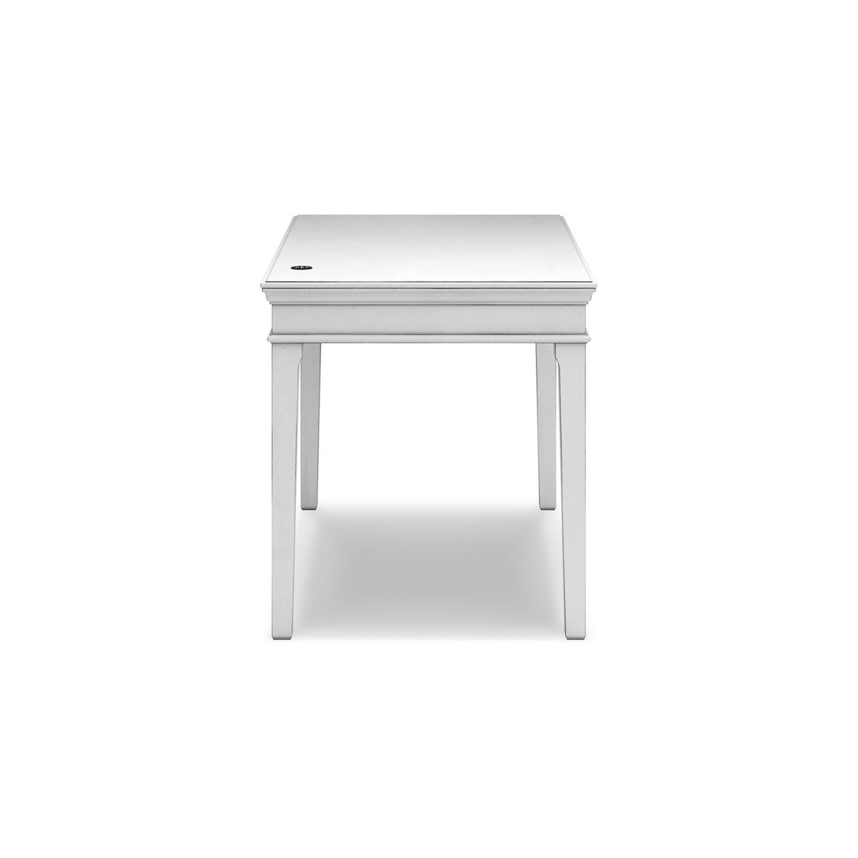 48 Inch Home Office Desk, Weathered White Wood, Single Drawer, 2 USB Ports- Saltoro Sherpi