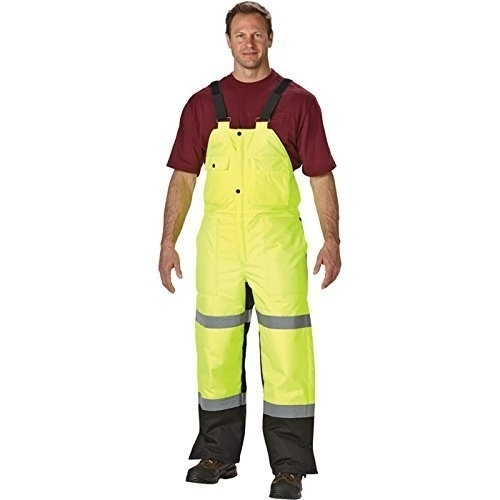 Utility Pro - Lined Bib Overalls - Reflective Safety Wear (Yellow) Lime Green - Lime Green, 3X-Large
