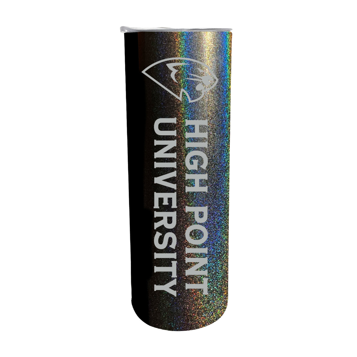 High Point University 20oz Insulated Stainless Steel Skinny Tumbler - Rainbow Glitter Black