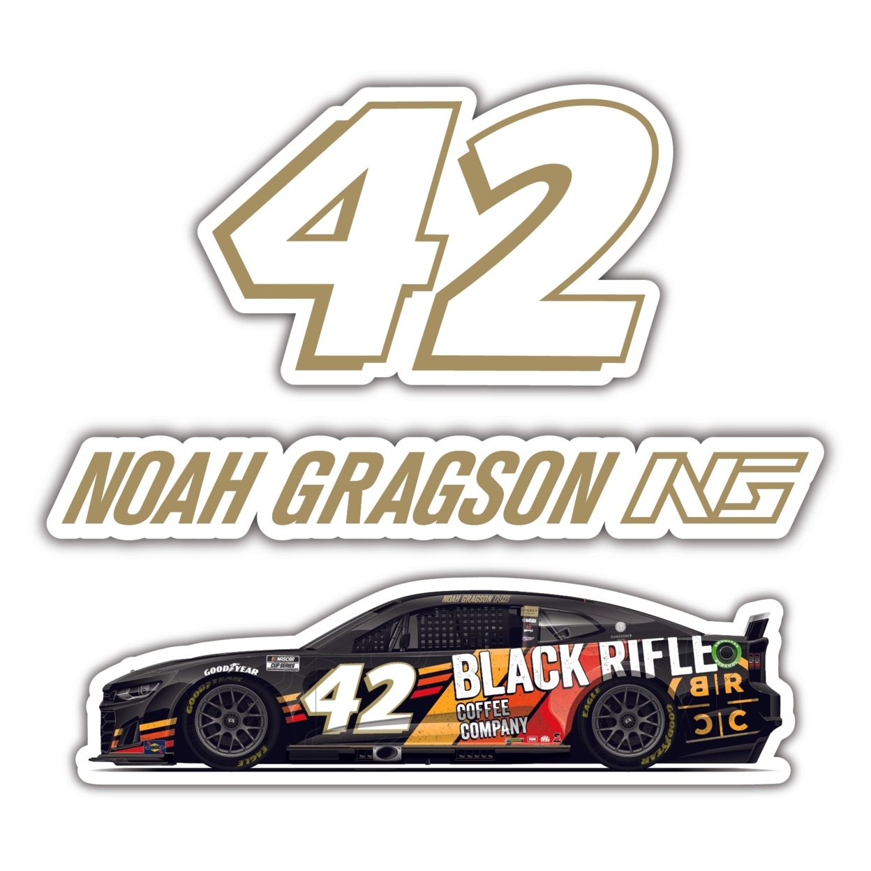 #42 Noah Gragson BRCC 3 Pack Laser Cut Decal