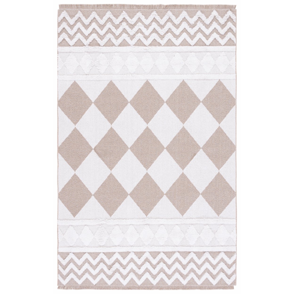 Safavieh AGT722A Augustine 700 Ivory / Beige - Ivory / Brown, 4' X 6' Rectangle