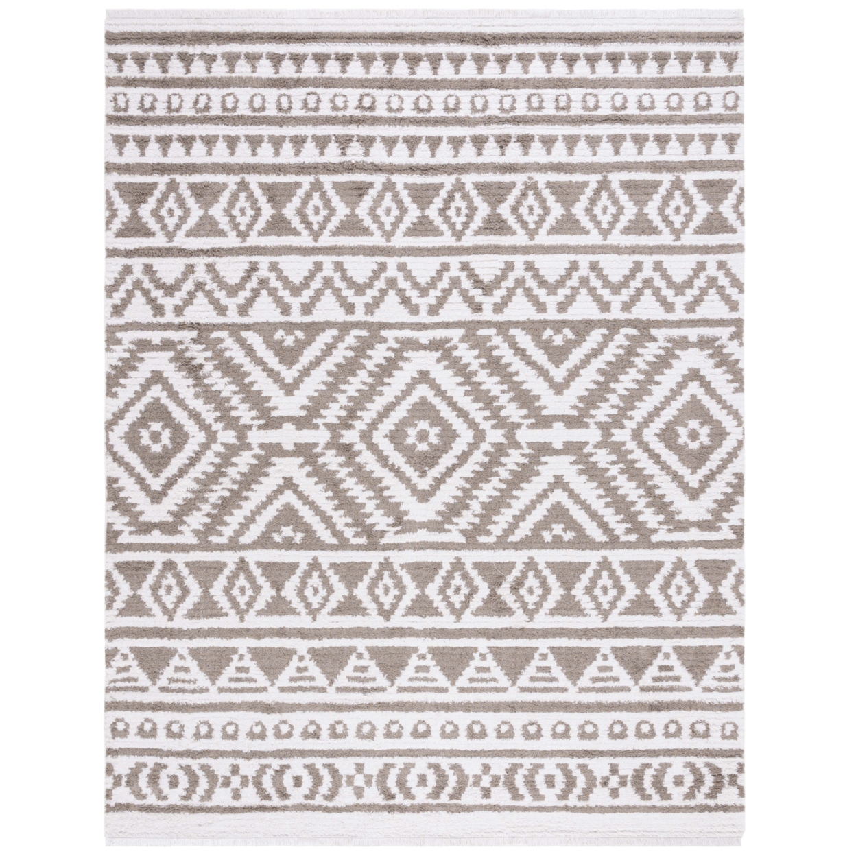 Safavieh AGT849E Augustine 800 Taupe / Ivory - Navy / Ivory, 8' X 10' Rectangle