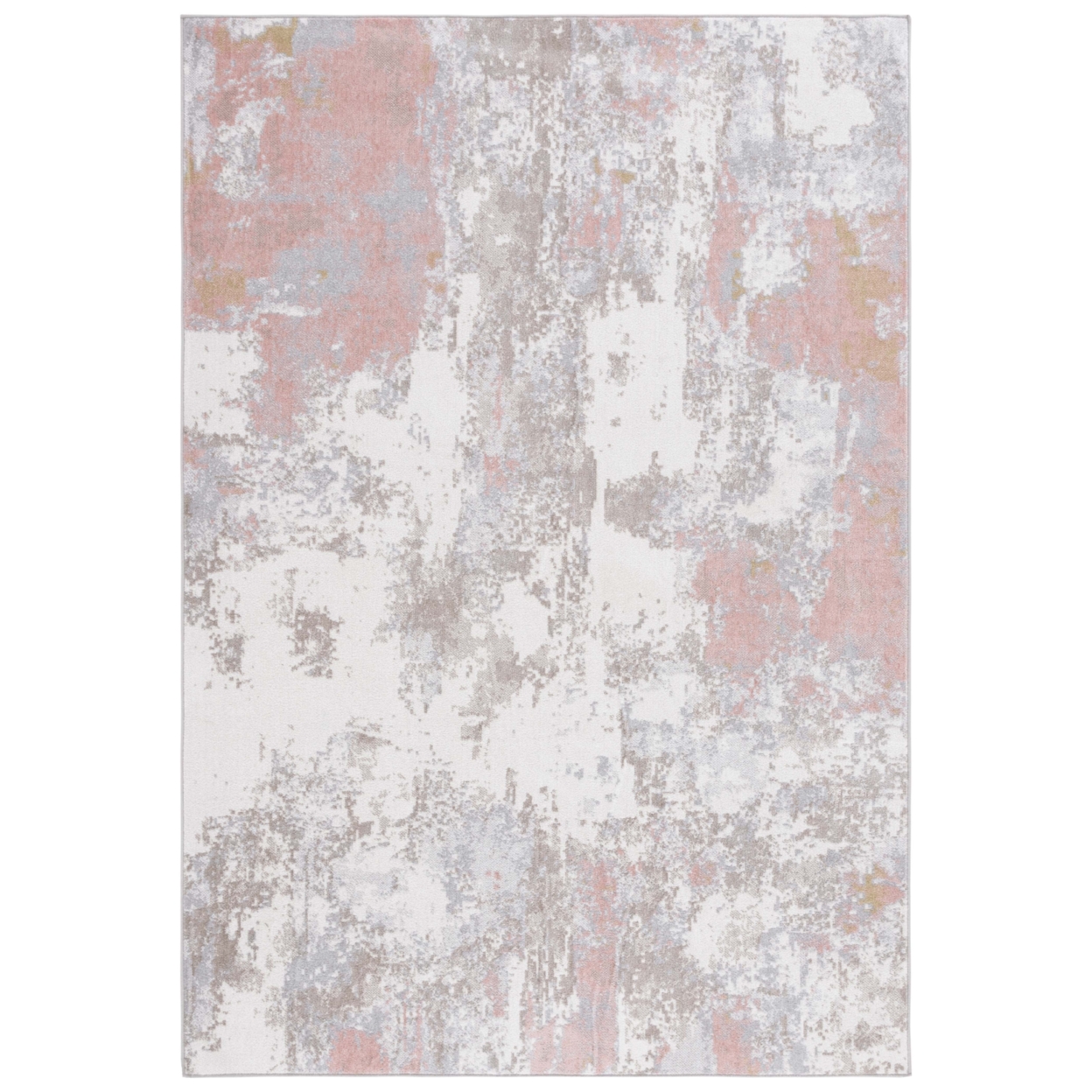 Safavieh BAY128A Bayside Ivory / Grey Pink - Beige / Charcoal, 5'-3 X 5'-3 Square
