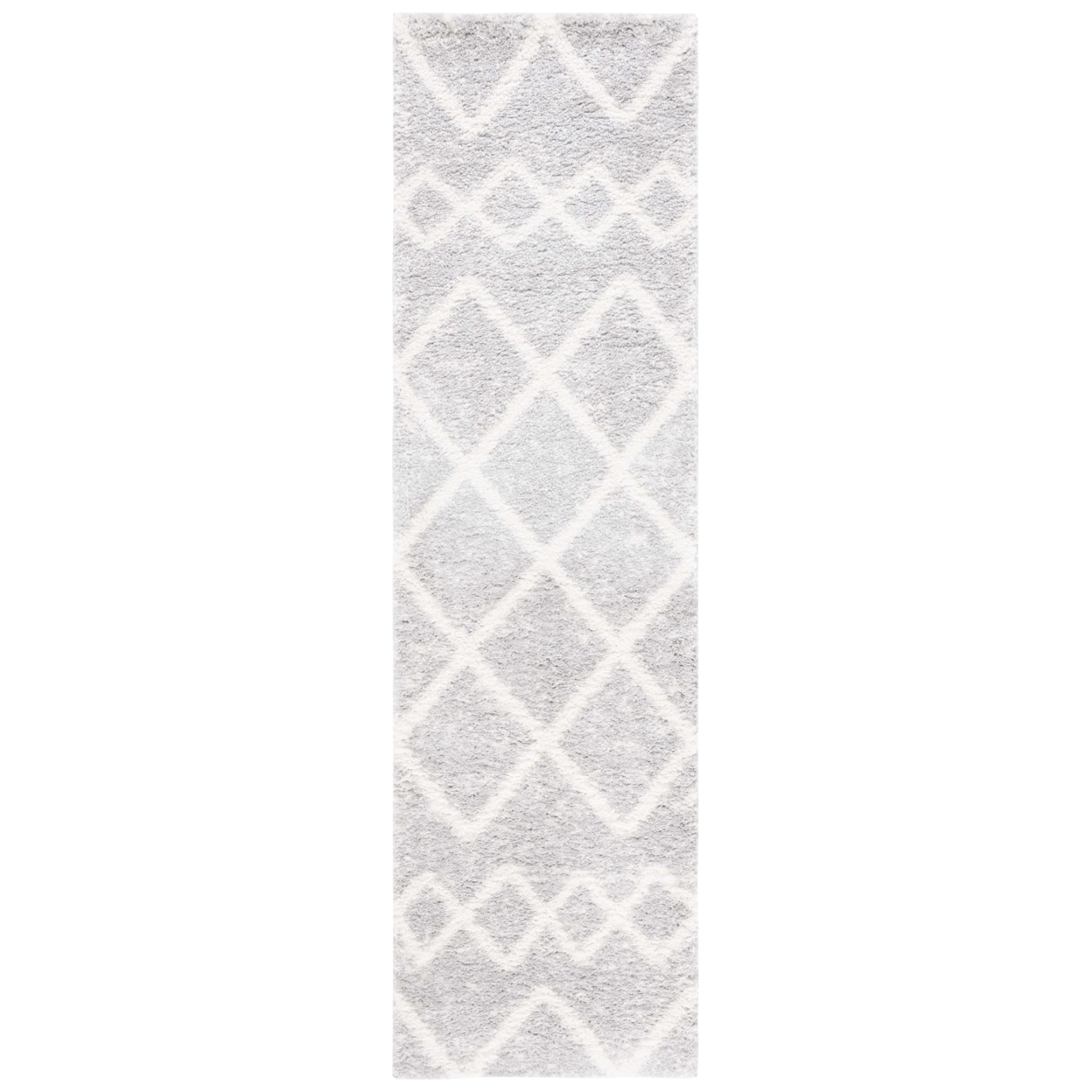 Safavieh BER572G Berber Shag Grey / Ivory - Grey / Turquoise, 8' X 10' Rectangle