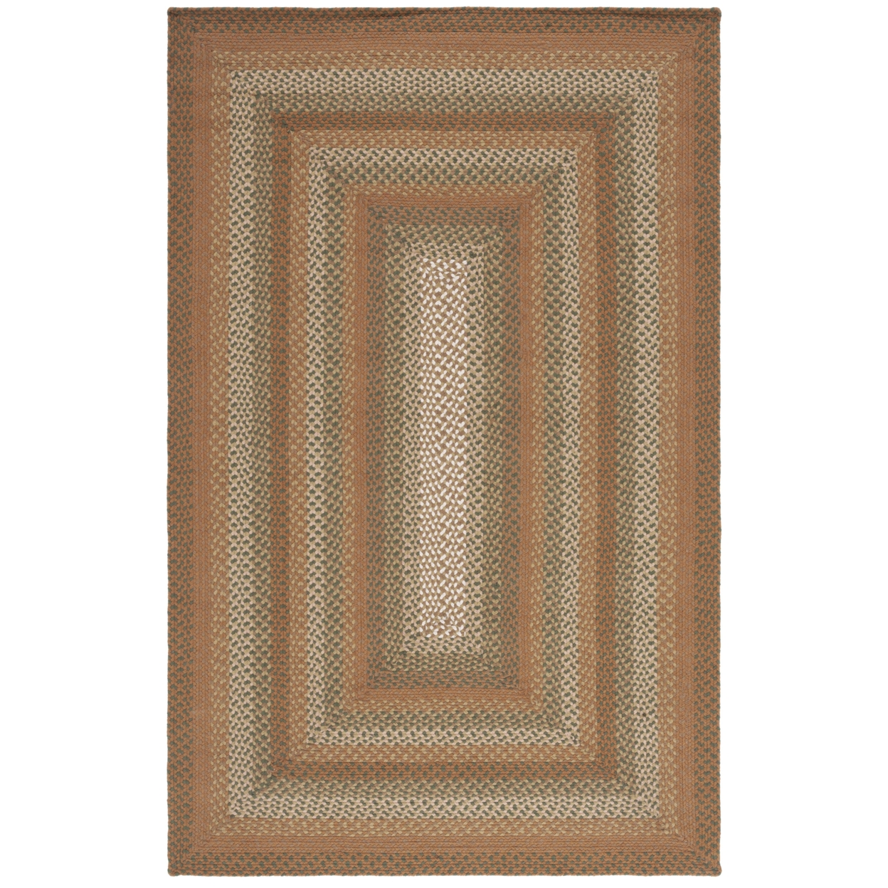 Safavieh BRD651A Braided Ivory / Brown - Ivory / Pink, 6' X 9' Rectangle