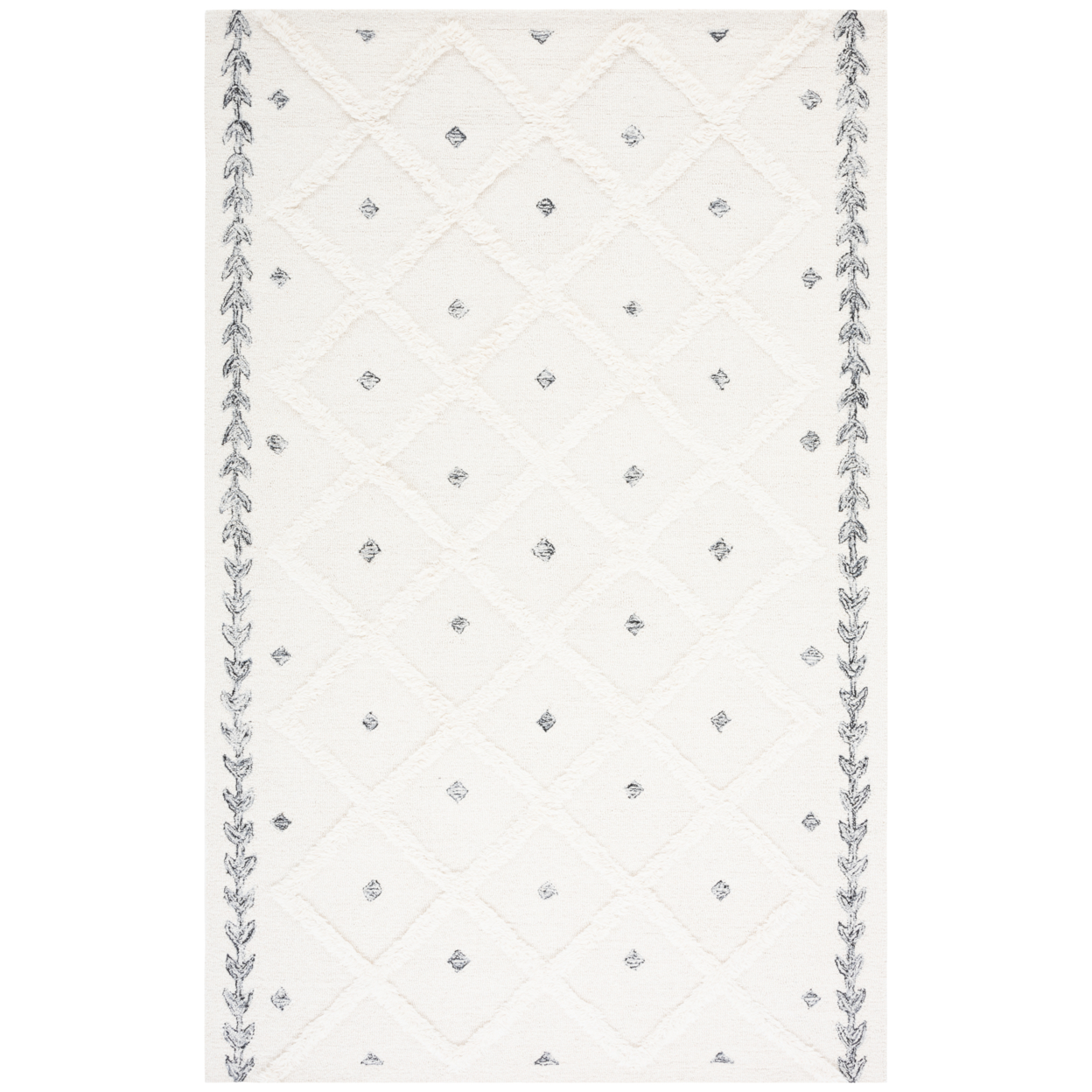 Safavieh CSB979A Casablanca Ivory / Black - Turquoise / Natural, 6' X 9' Rectangle