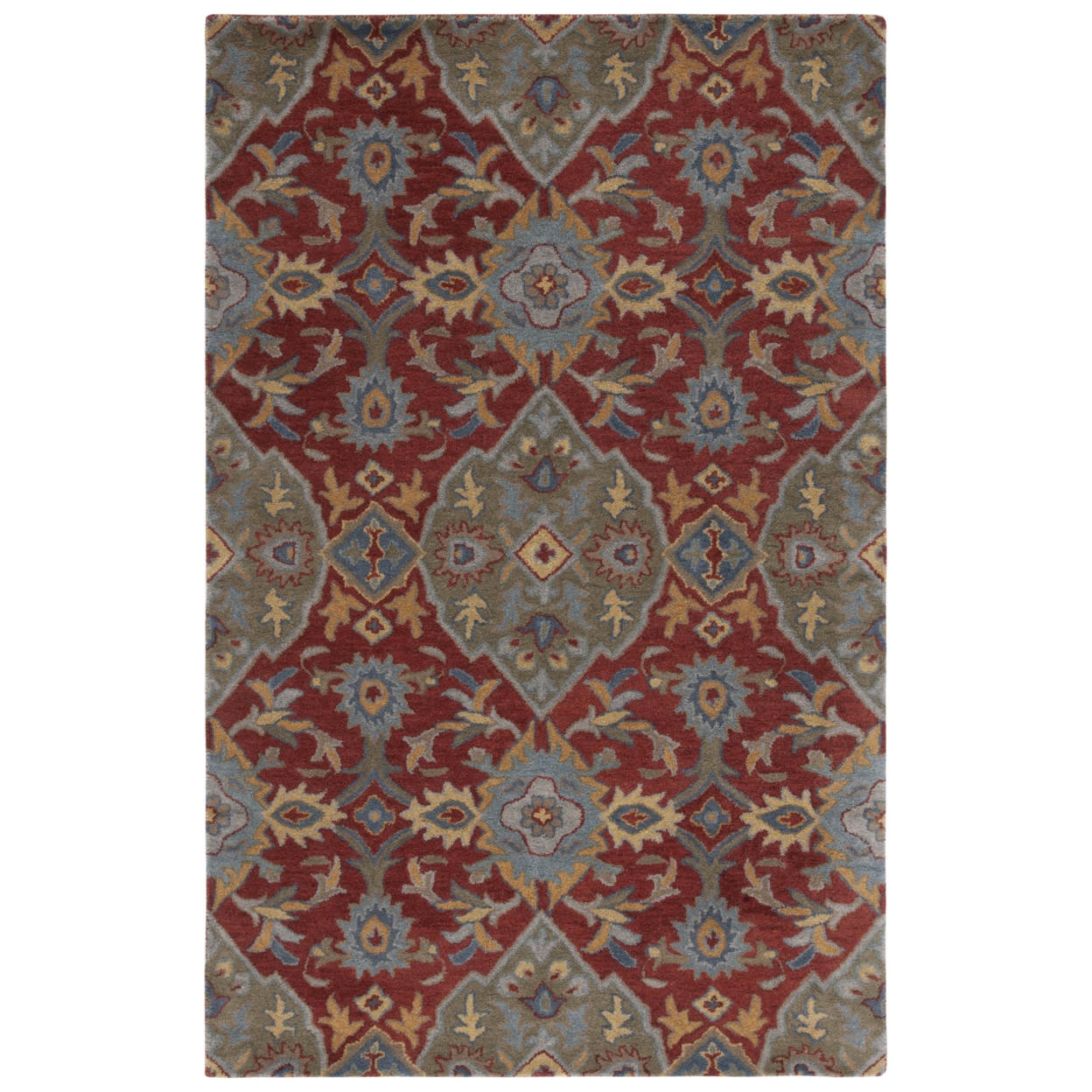 Safavieh HG653Q Heritage Red / Green - Blue / Grey, 5' X 8' Rectangle