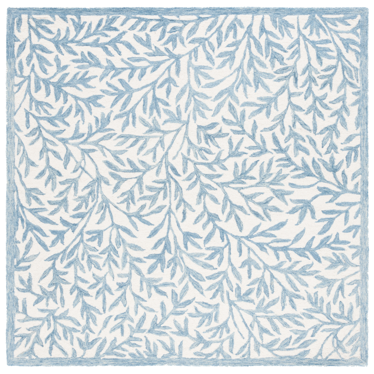 SAFAVIEH JAR753L Martha Stewart Ivory / Blue - Taupe / Natural, 6' X 6' Square