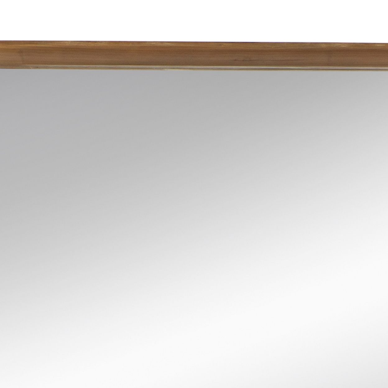 Roe 32 Inch Wall Mirror, Brown Curved Pine Wood Frame, Minimalistic- Saltoro Sherpi
