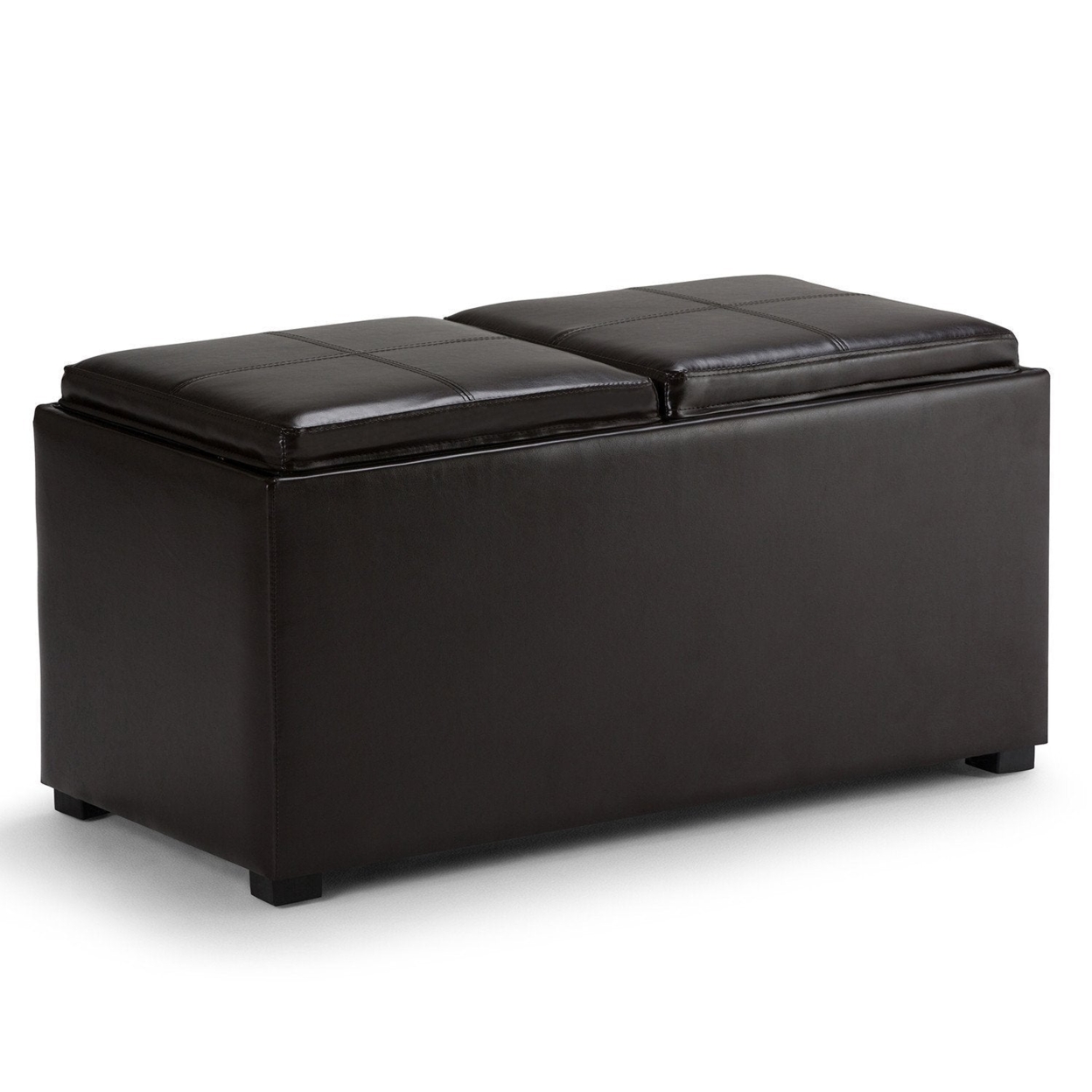 Simpli Home Avalon Modern Natural Storage Ottoman in the Ottomans & Poufs  department at