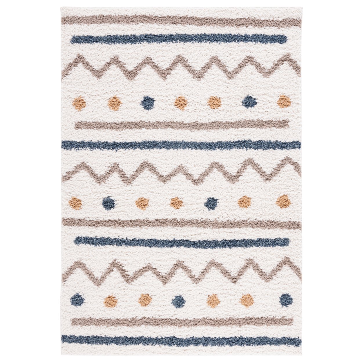 Safavieh CLC106A Calico Shag Ivory / Taupe - Teal / Green, 2'-2 X 8' Runner