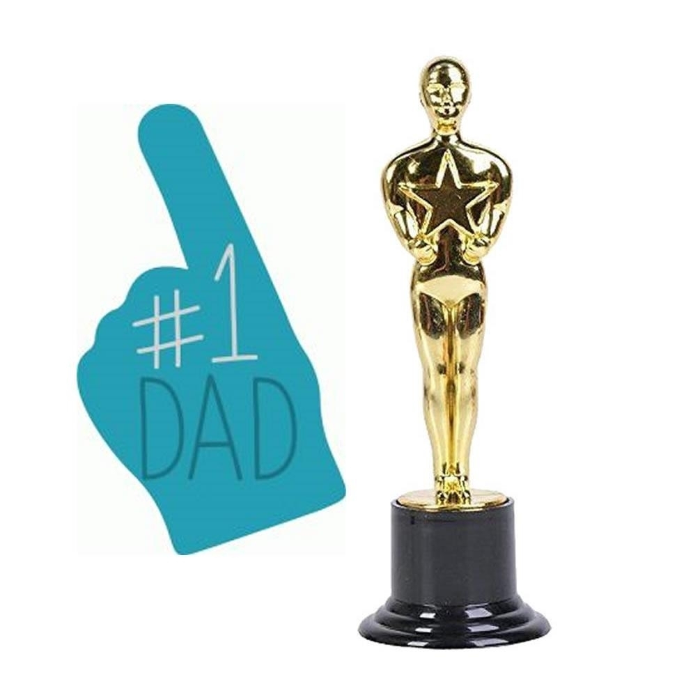 Happy Fathers Day #1 Dad Trophy Special Parent Love Award Gift Novelty