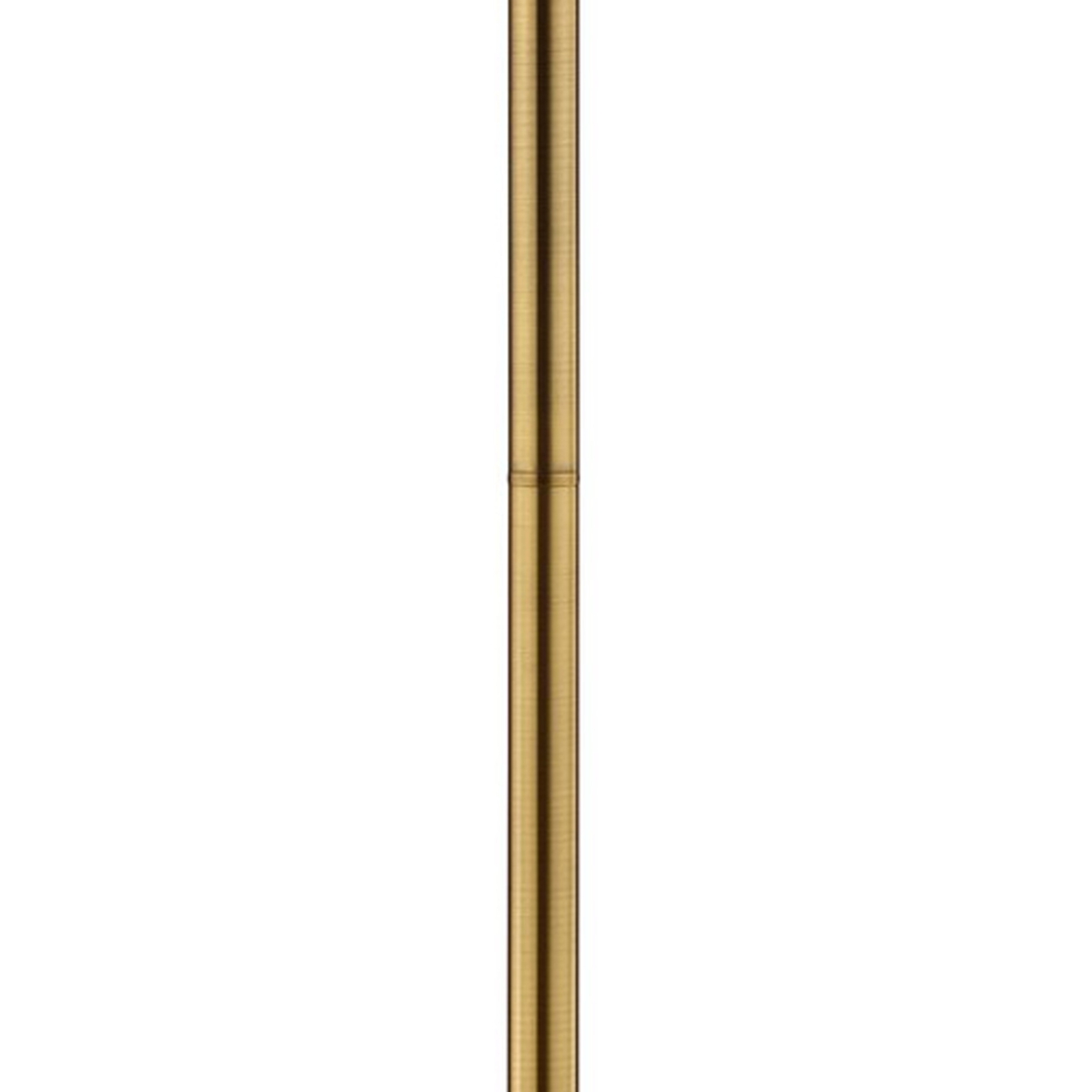 Floor Lamp With Crystal Orb And Metal Stalk Support, Gold- Saltoro Sherpi